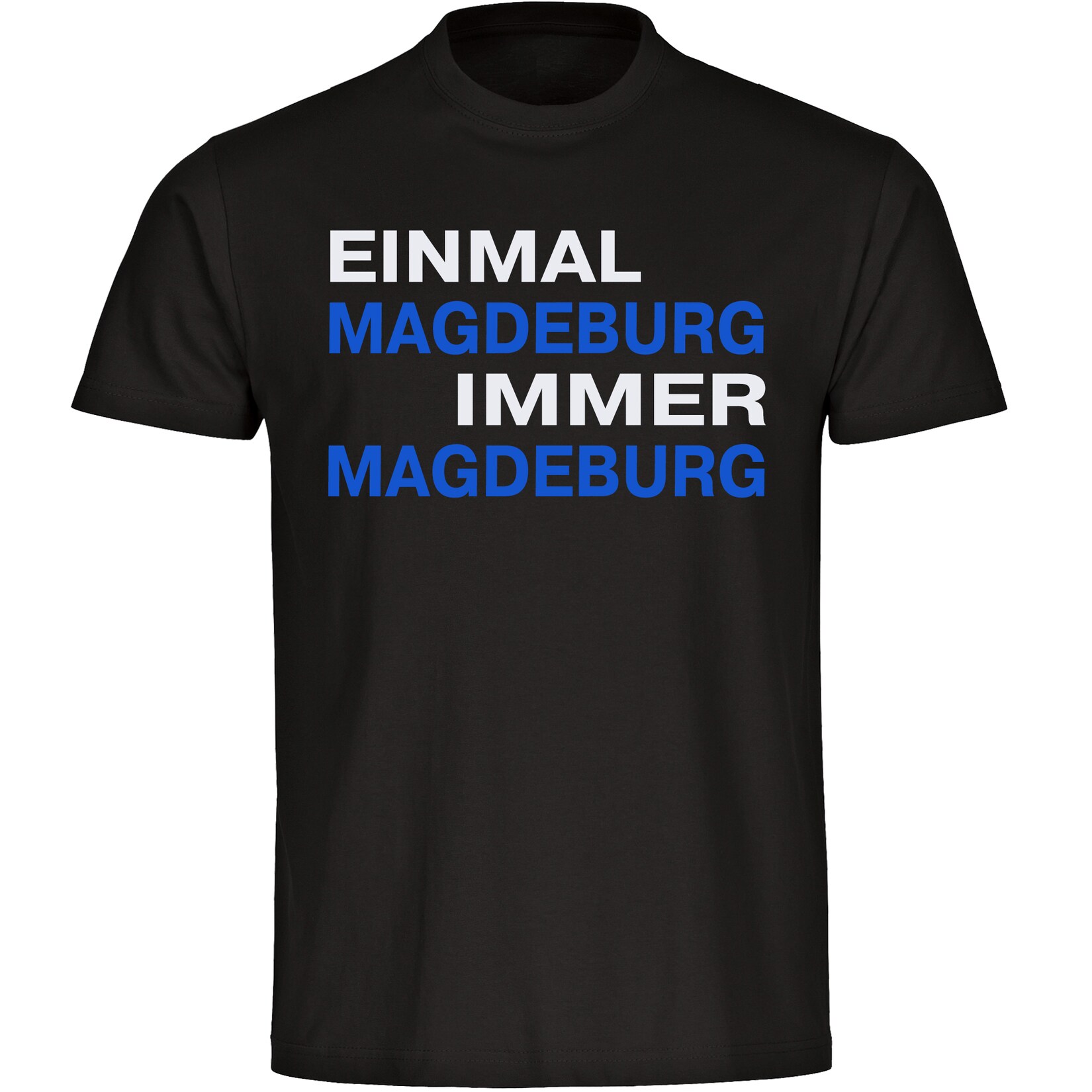 Herren T-Shirt - Magdeburg - Einmal Immer - Druck blau - Männer