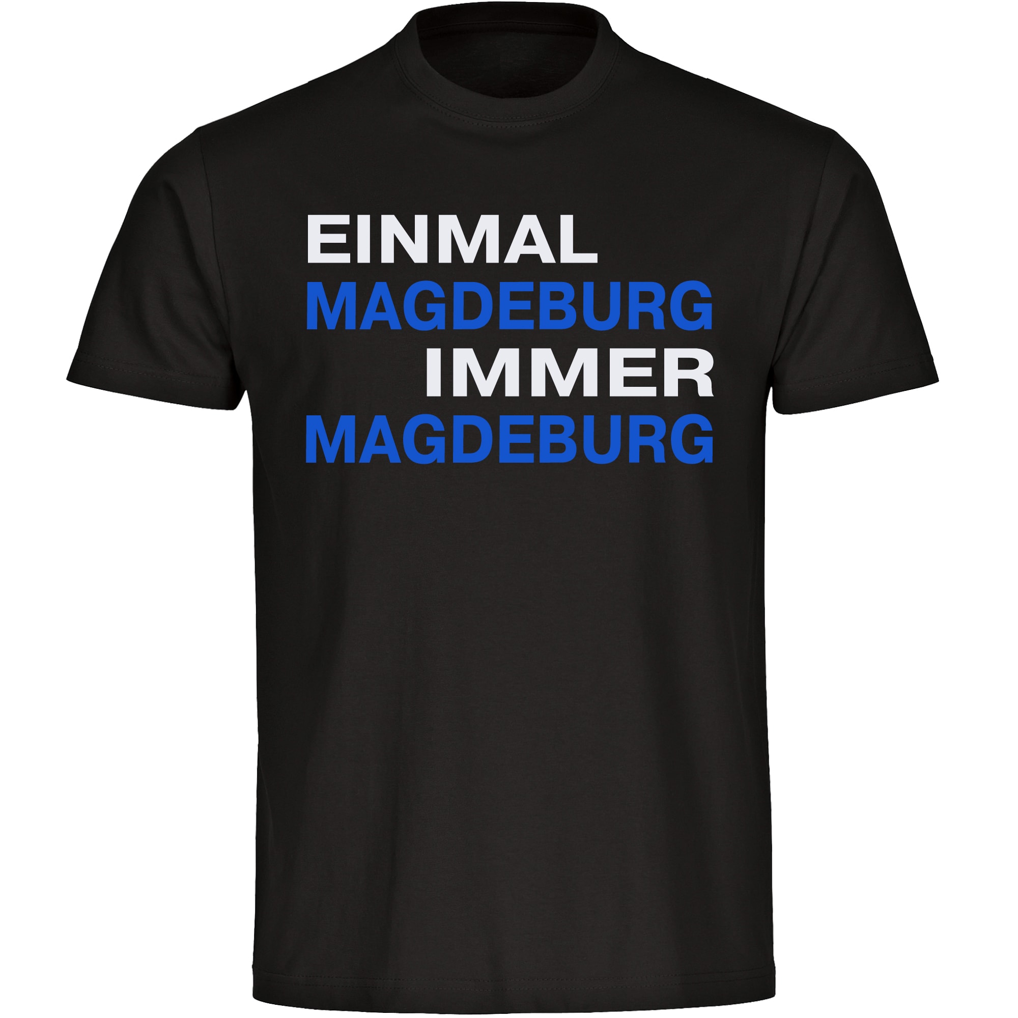 multifanshop Herren T-Shirt - Magdeburg - Einmal Immer - Druck blau - M&auml;nner 