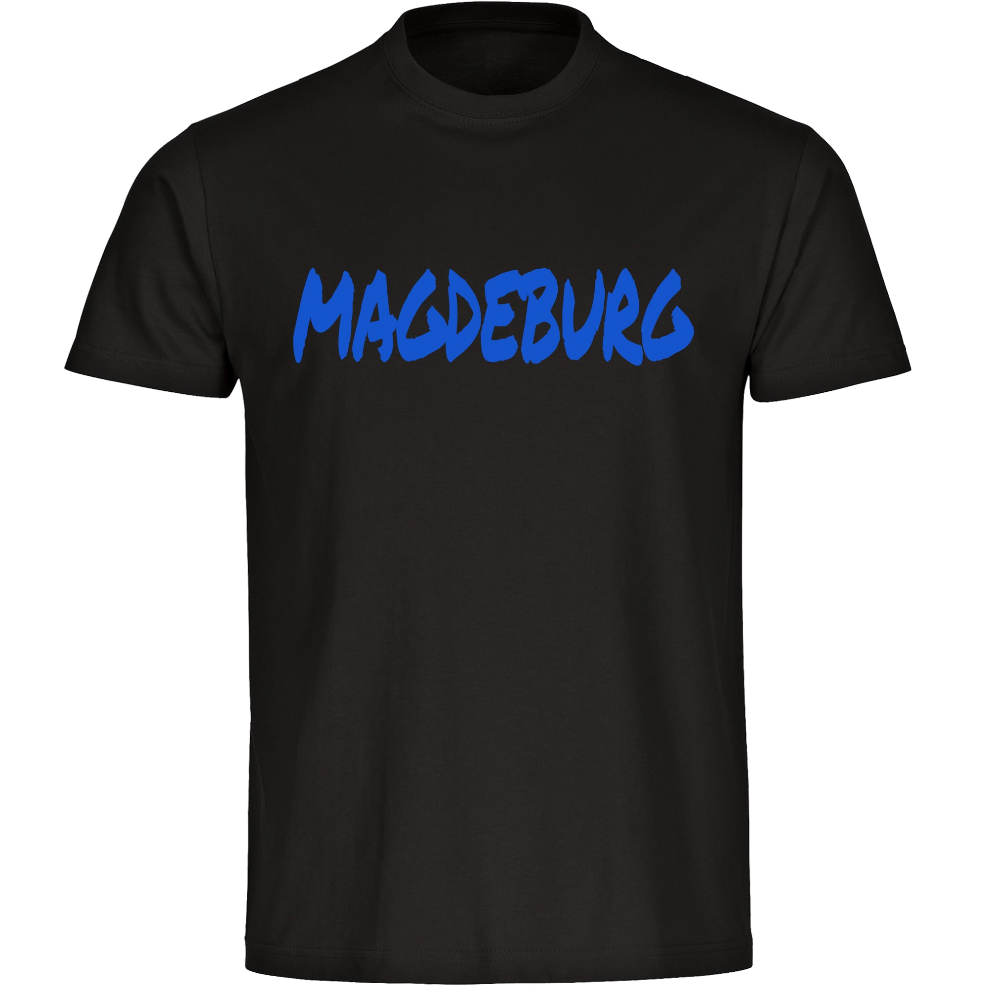 multifanshop Herren T-Shirt - Magdeburg - Textmarker - Druck blau - M&auml;nner 