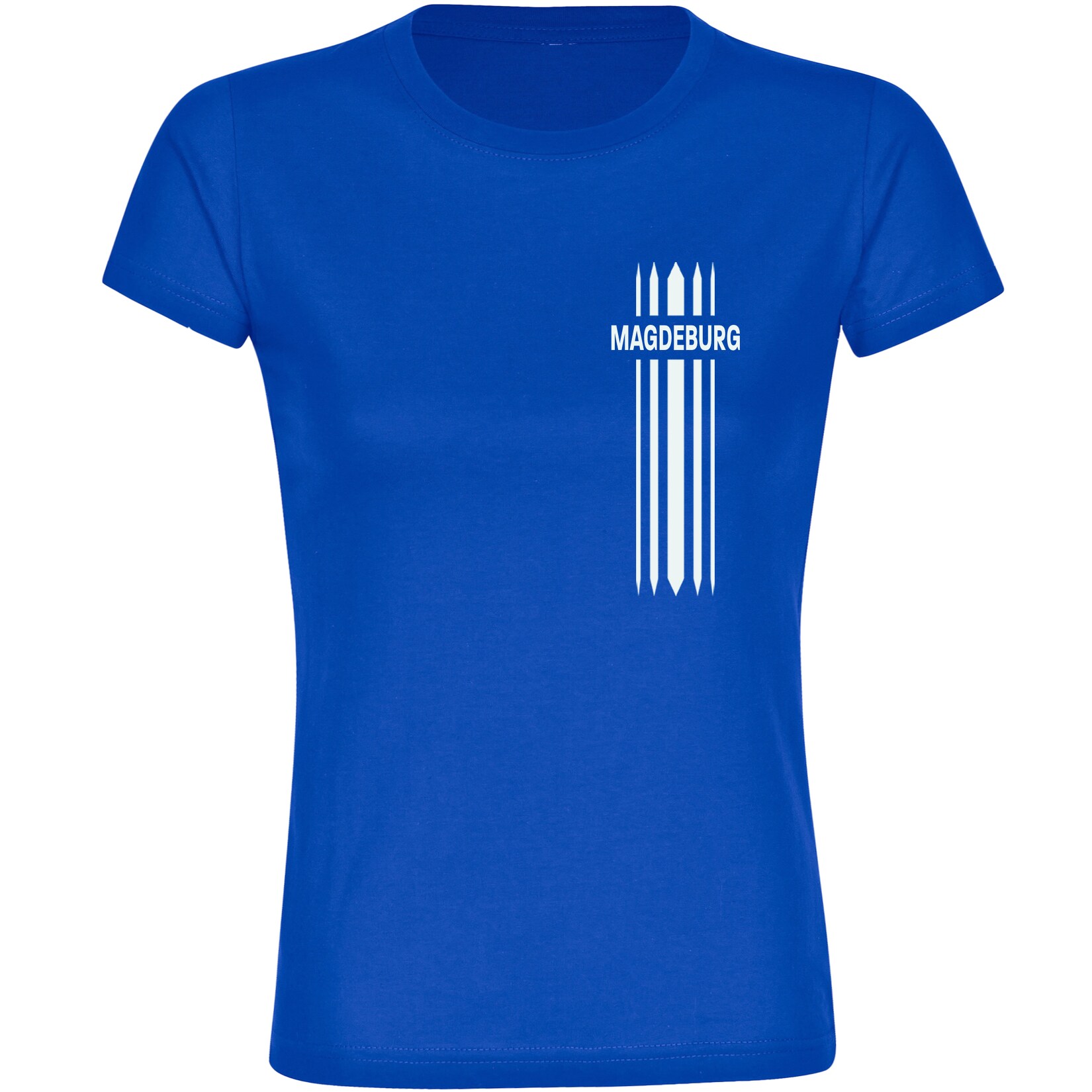 Damen T-Shirt - Magdeburg - Streifen - Druck weiß - Frauen