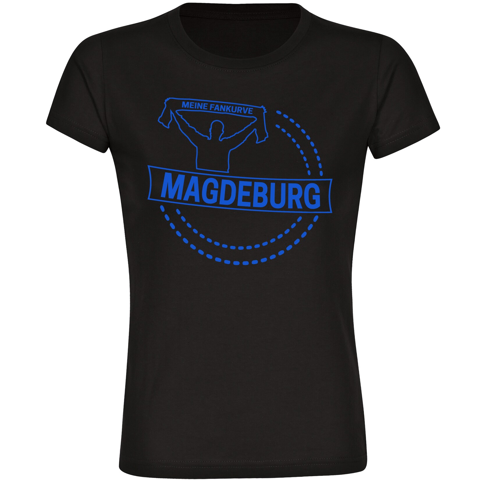 Damen T-Shirt - Magdeburg - Meine Fankurve - Druck blau - Frauen