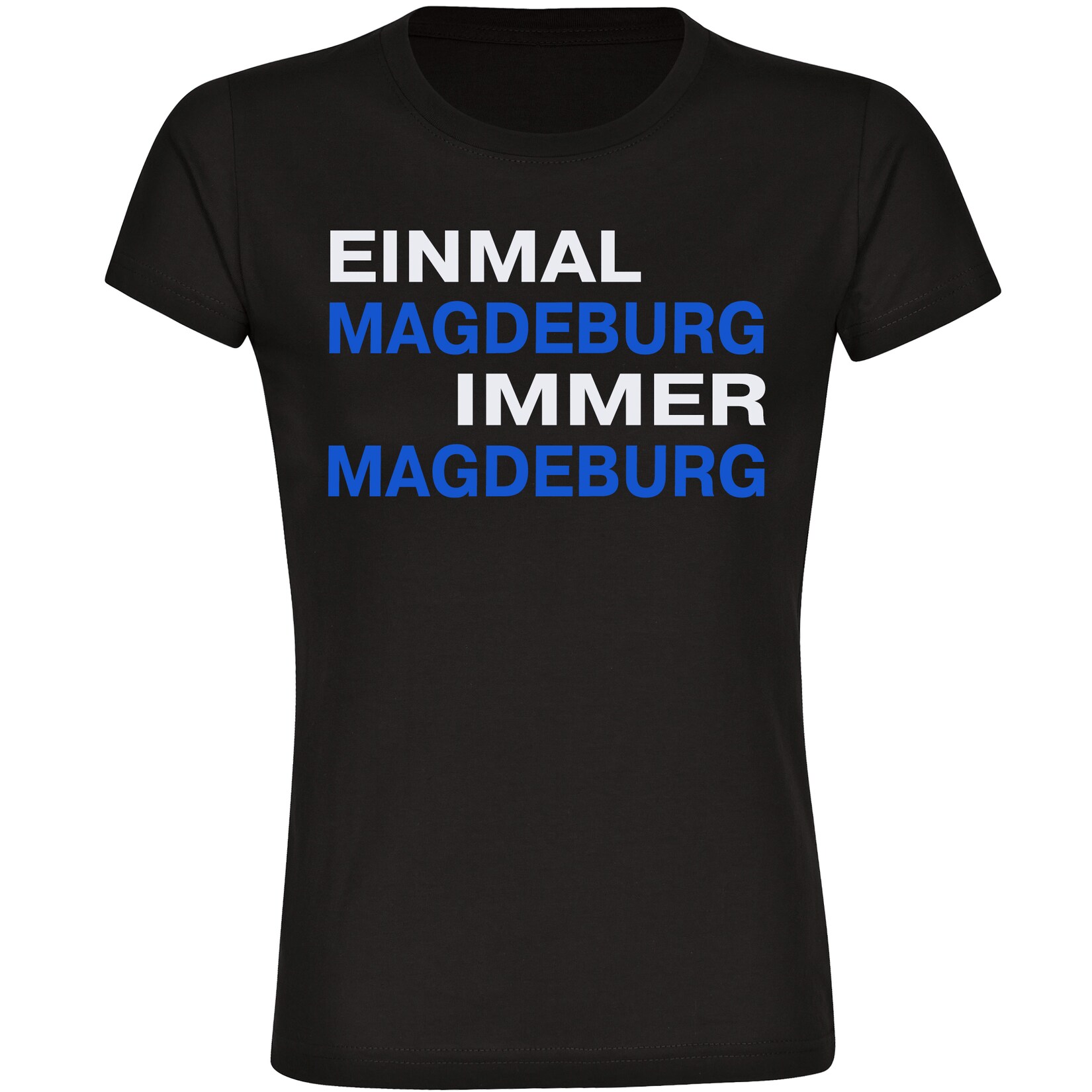 Damen T-Shirt - Magdeburg - Einmal Immer - Druck blau - Frauen