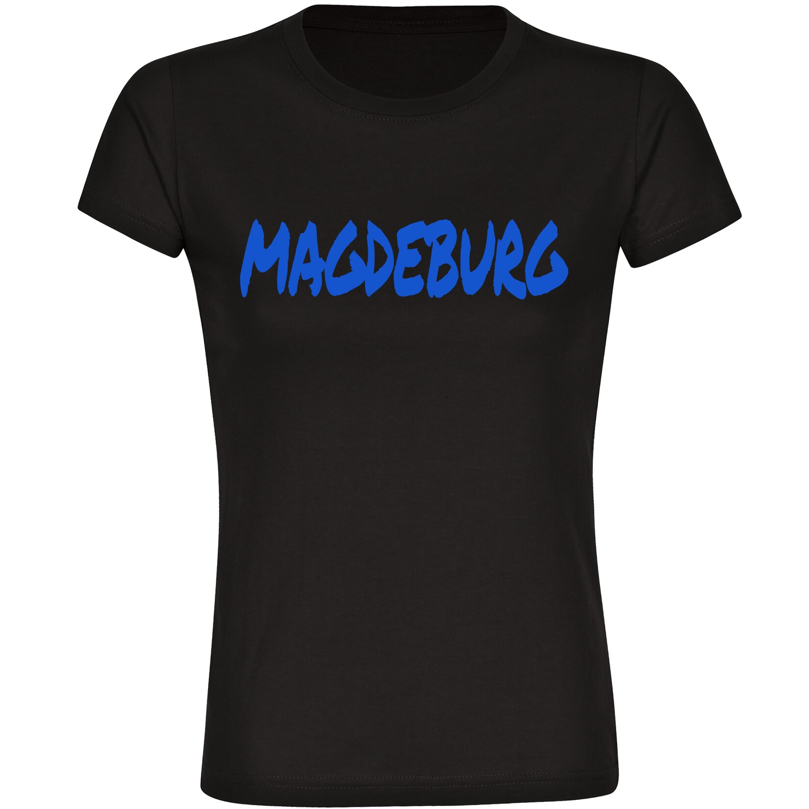 Damen T-Shirt - Magdeburg - Textmarker - Druck blau - Frauen