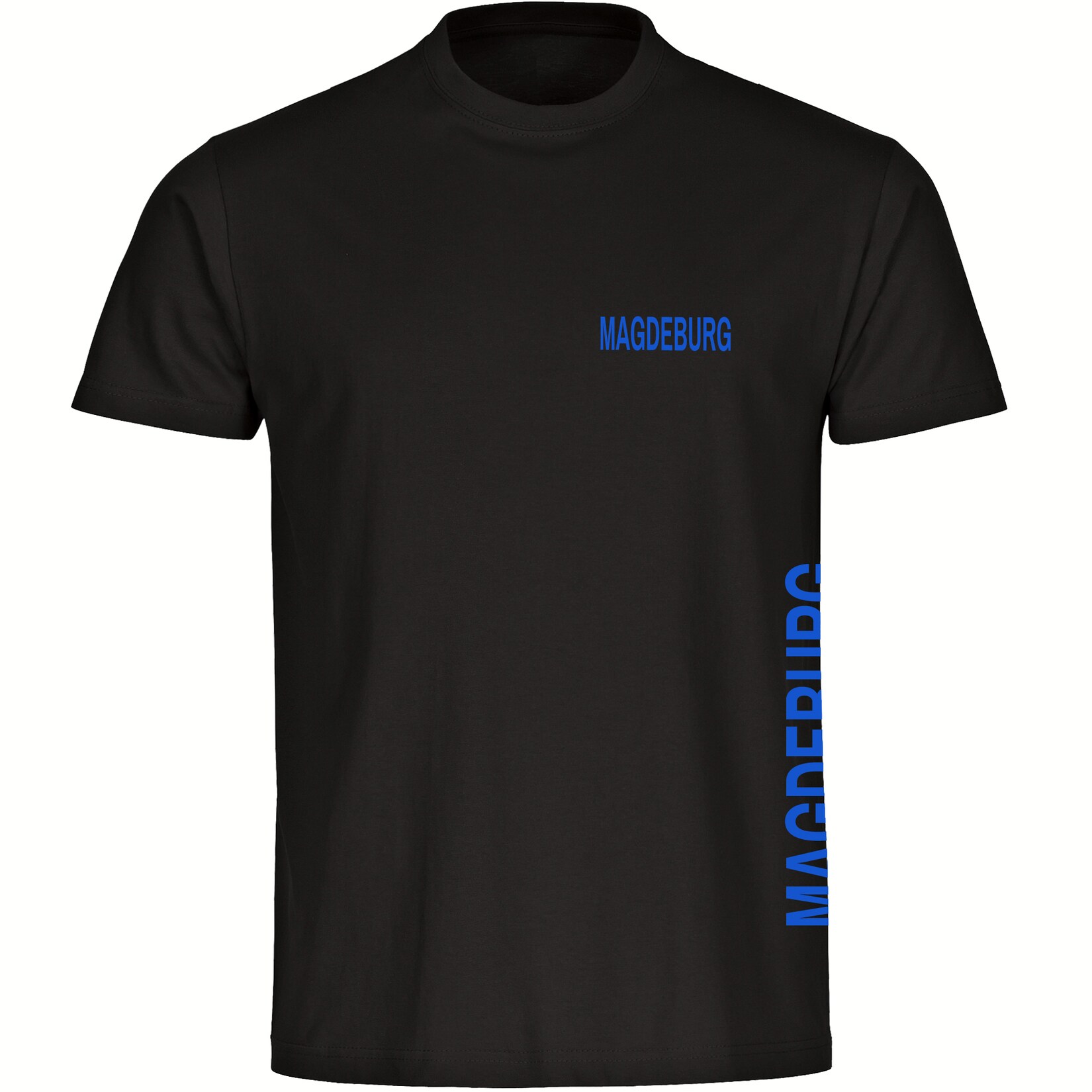 Kinder T-Shirt - Magdeburg - Brust & Seite - Druck blau - Kind