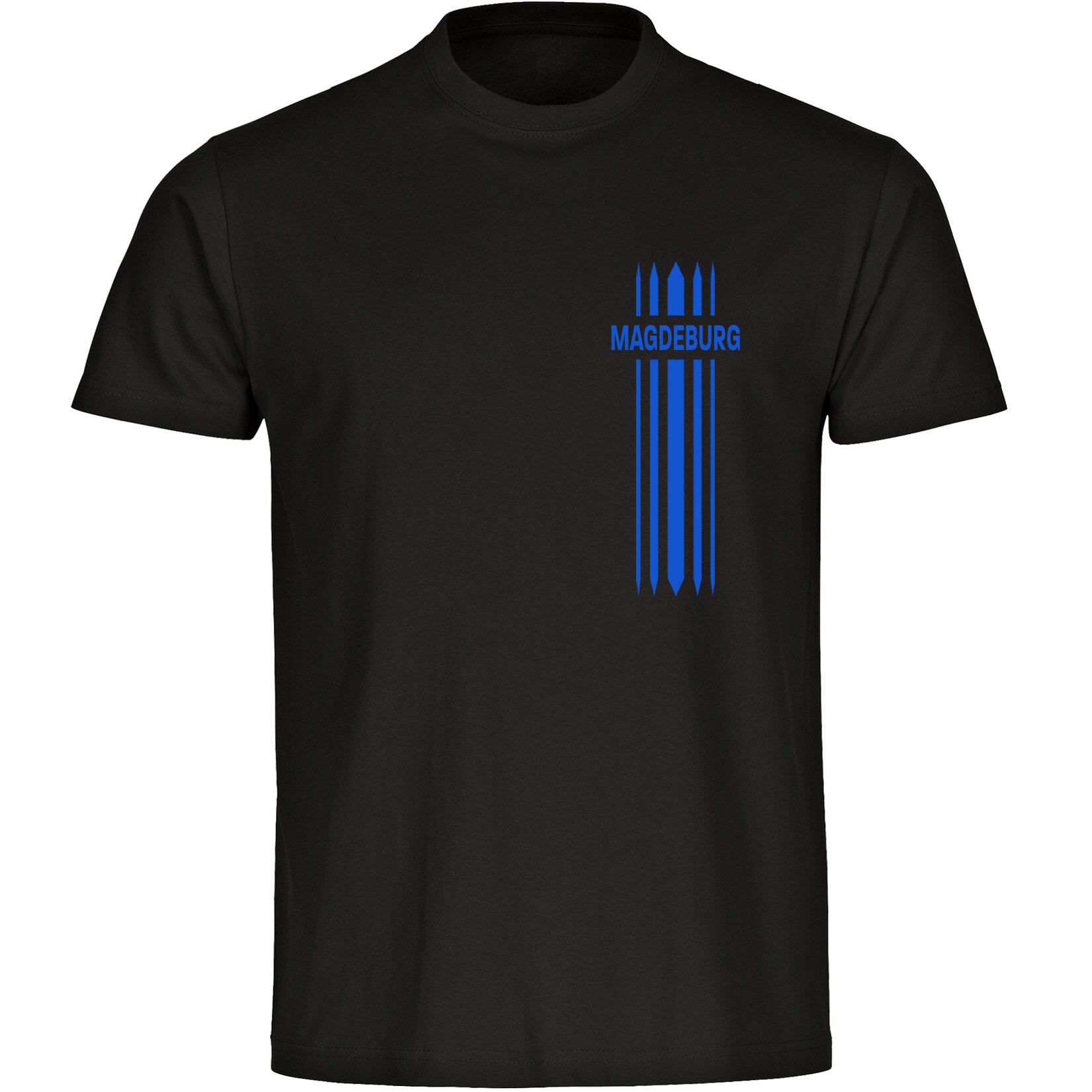 Kinder T-Shirt - Magdeburg - Streifen - Druck blau - Kind
