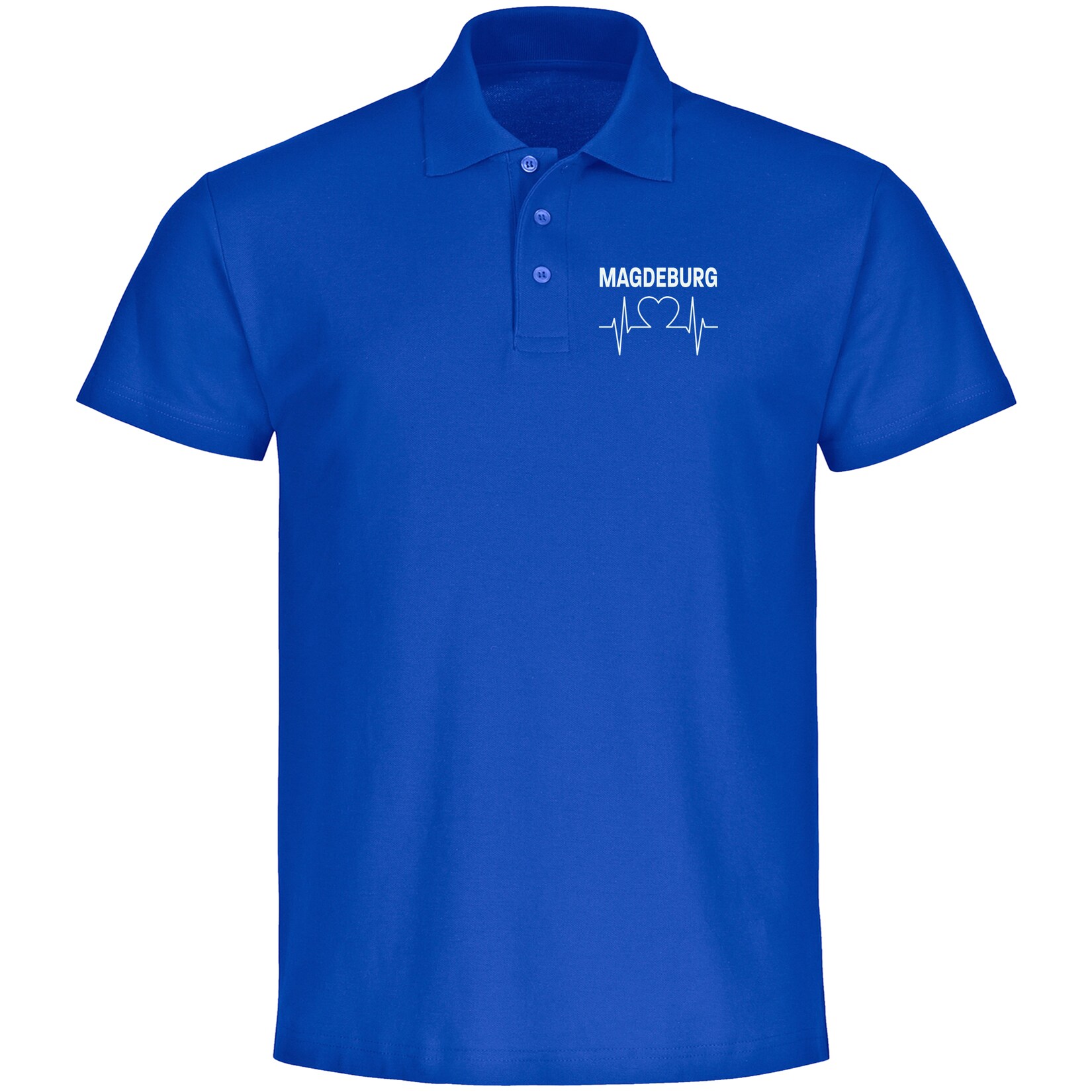 Poloshirt - Magdeburg - Herzschlag - Druck weiß - Polo