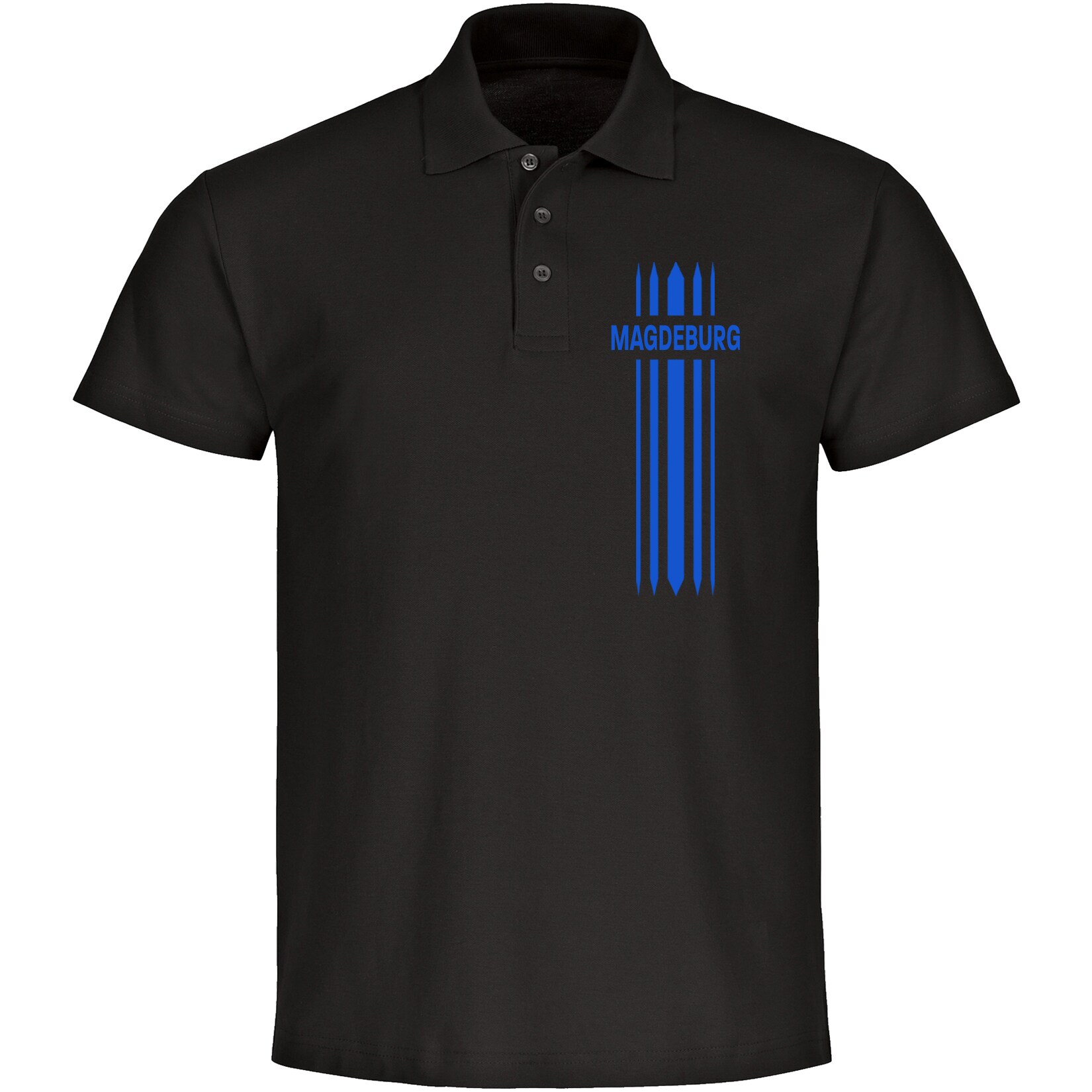 Poloshirt - Magdeburg - Streifen - Druck blau - Polo
