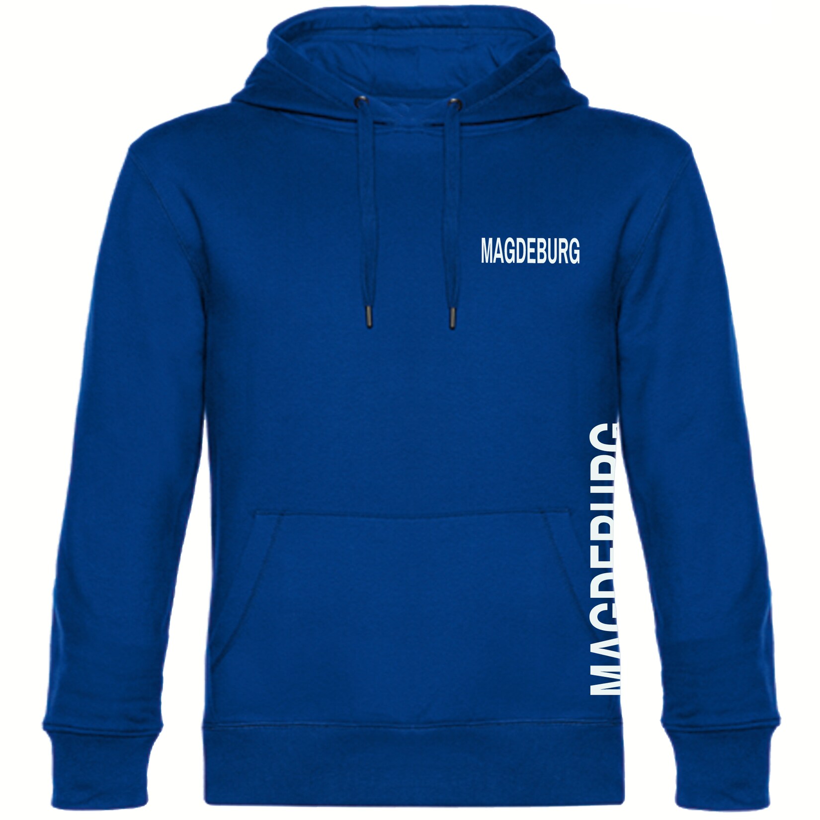 Kapuzen Sweatshirt - Magdeburg - Brust & Seite - Druck weiß - Hoodie