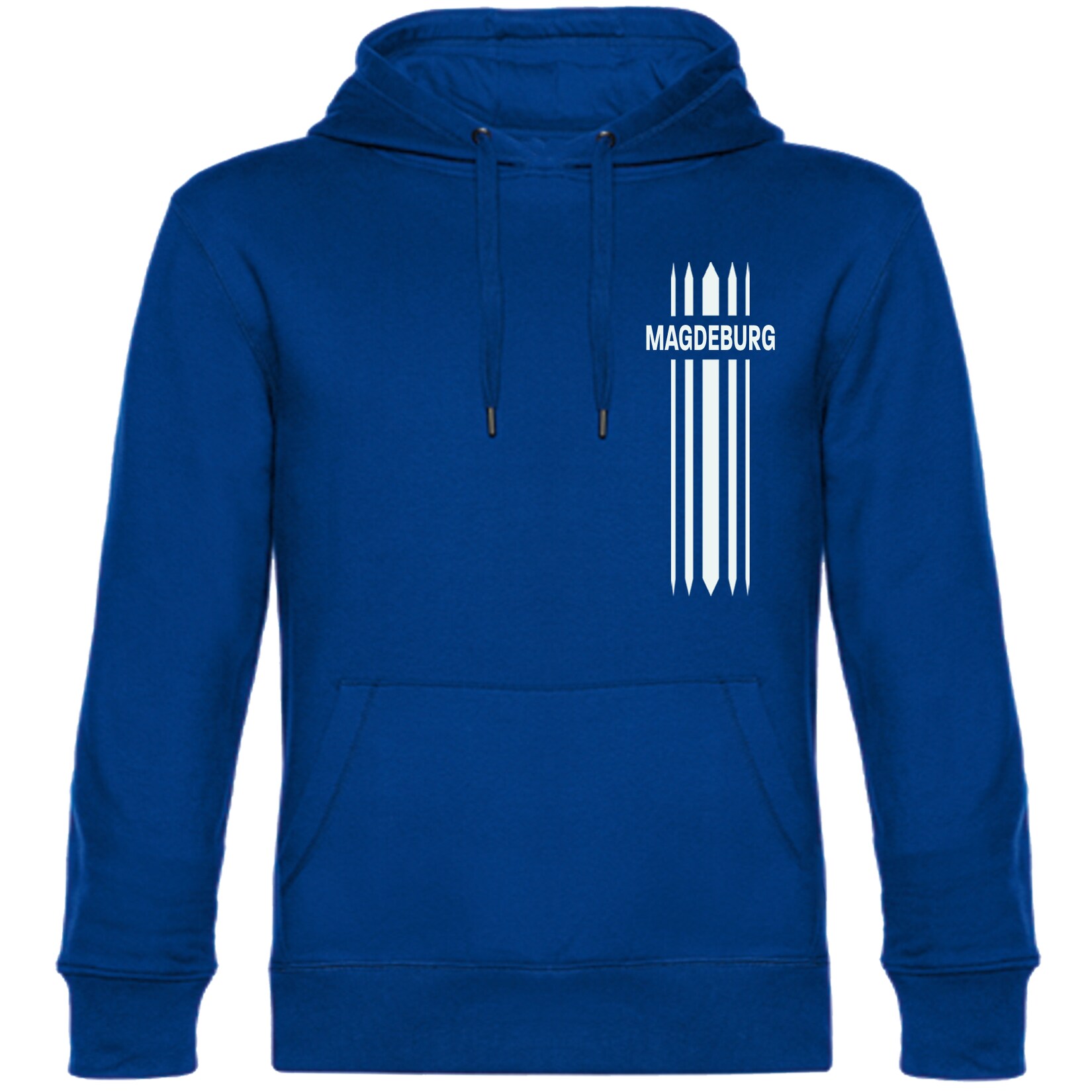 Kapuzen Sweatshirt - Magdeburg - Streifen - Druck weiß - Hoodie
