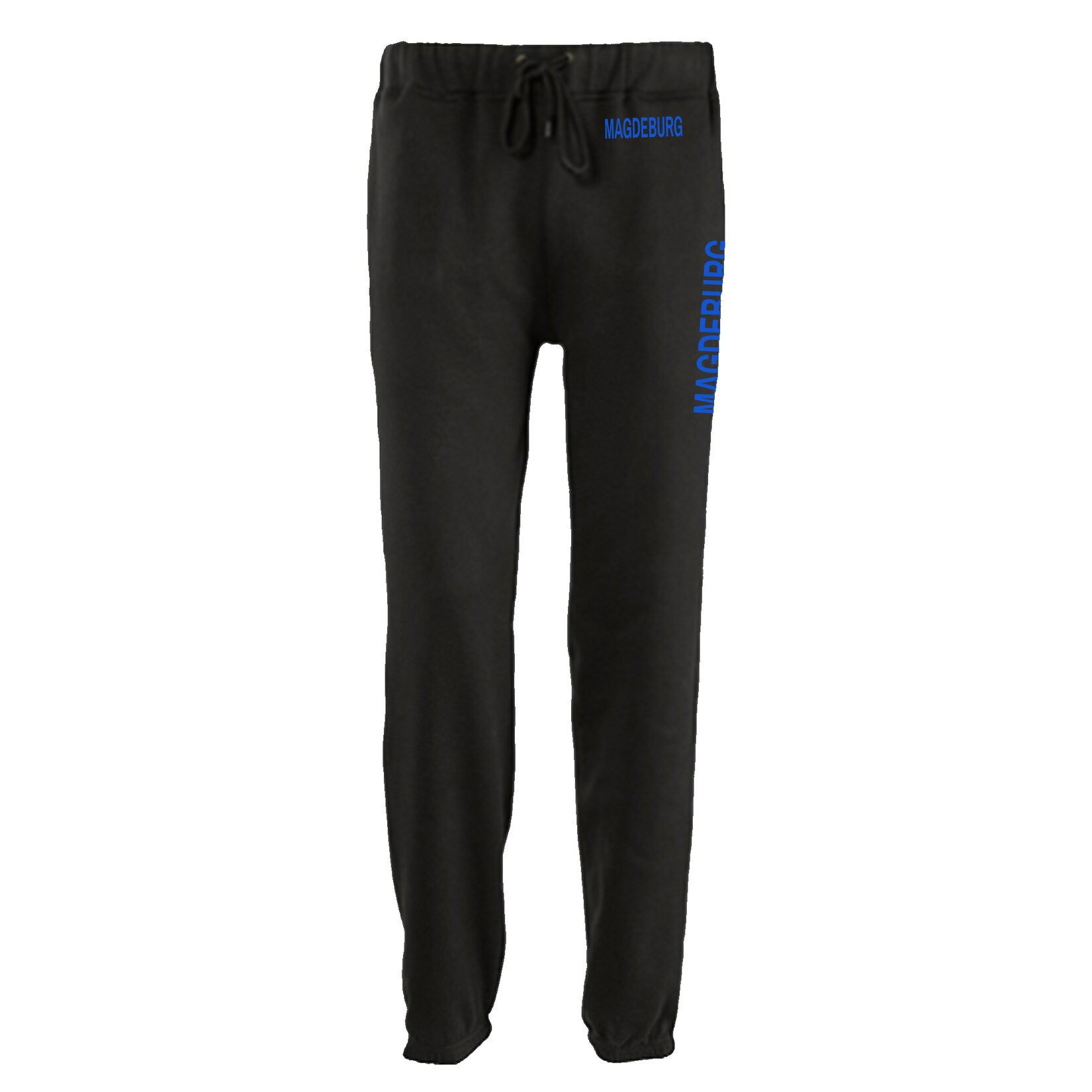 Jogginghose - Magdeburg - Bund & Seite - Druck blau - Trainingshose