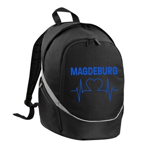 multifanshop Rucksack - Magdeburg - Herzschlag - Druck blau - Tasche 