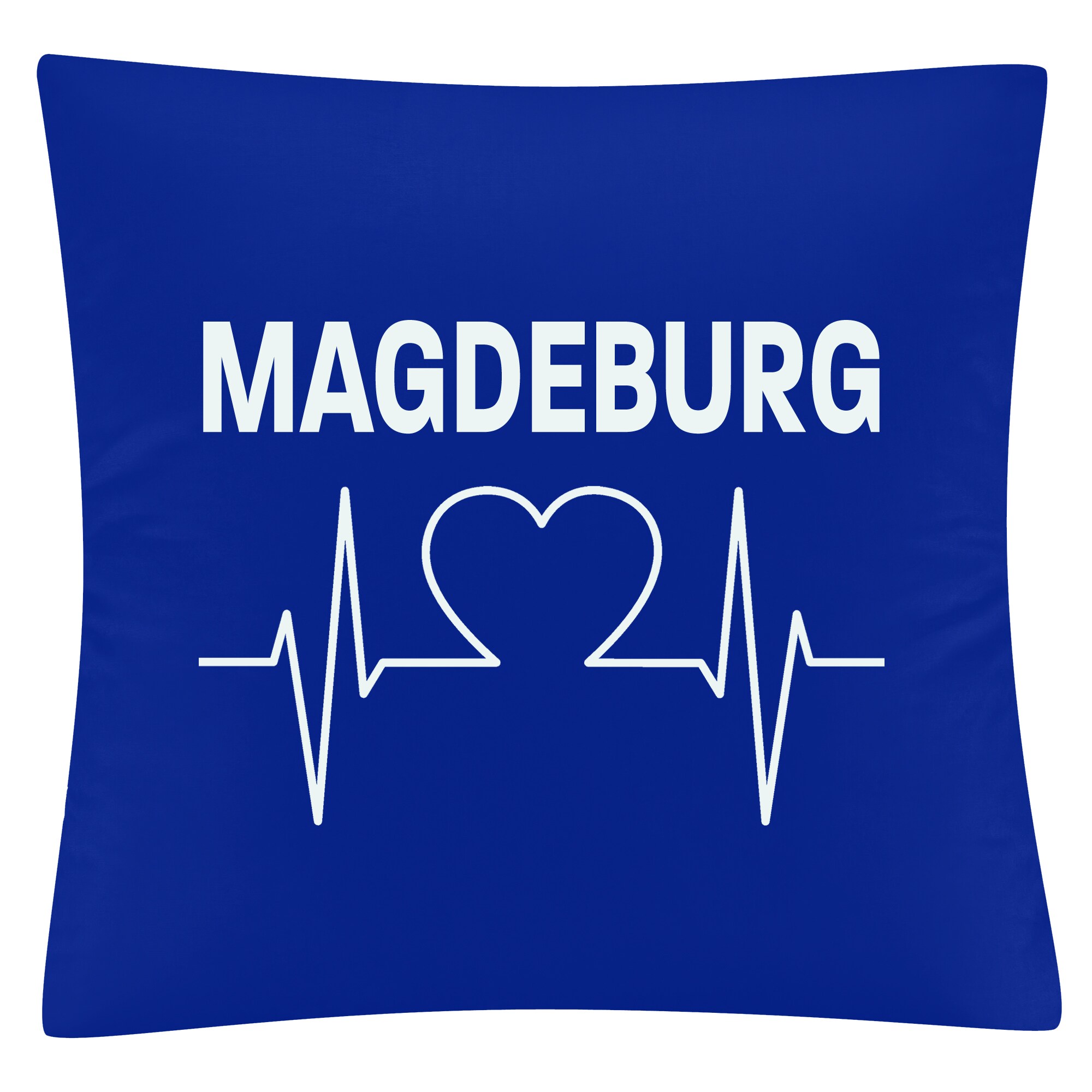 multifanshop Kissenbezug - Magdeburg - Herzschlag - Druck wei&szlig; - Kissen 