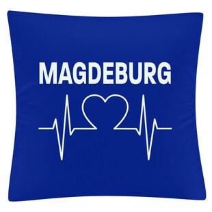 multifanshop Kissenbezug - Magdeburg - Herzschlag - Druck weiß - Kissen 