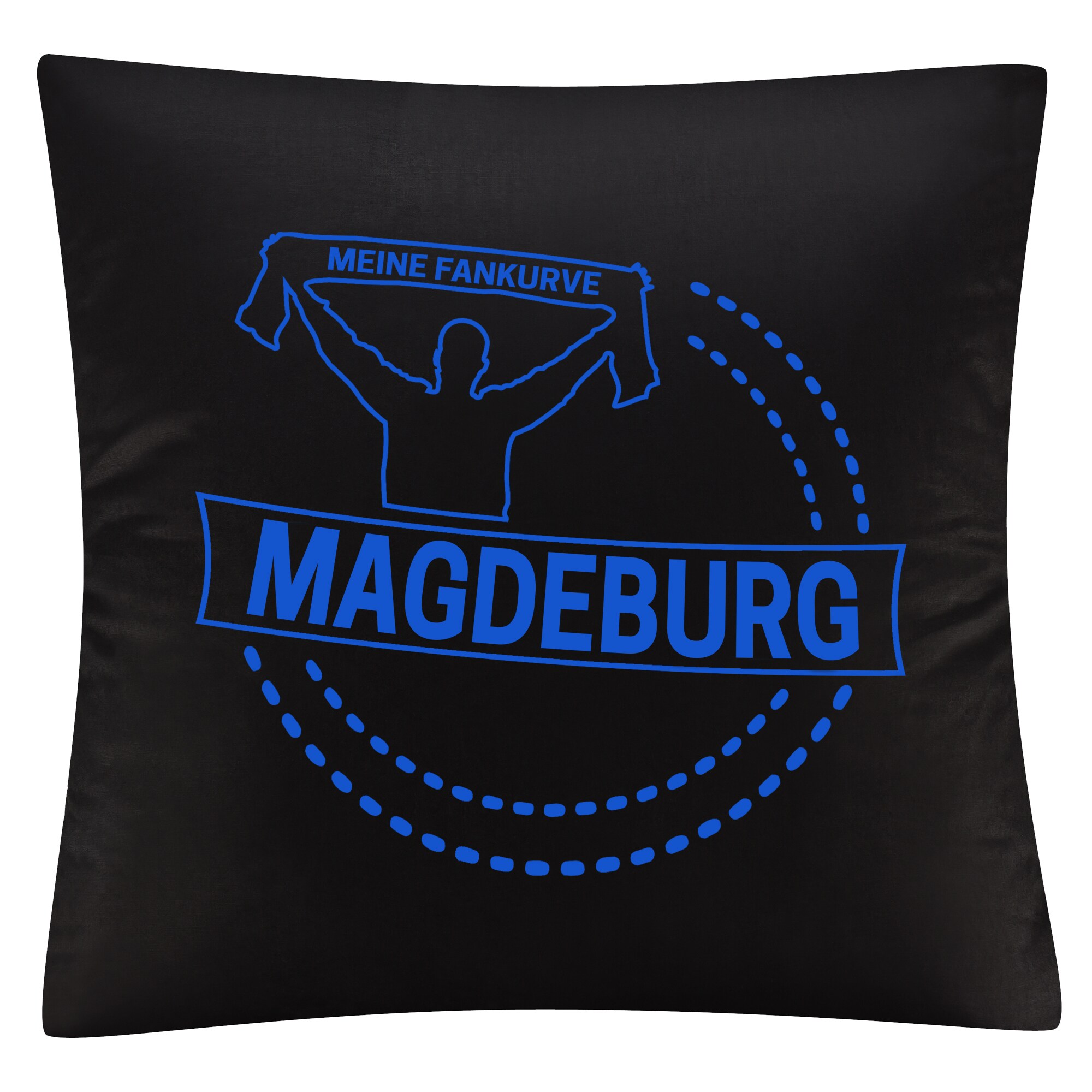 multifanshop Kissenbezug - Magdeburg - Meine Fankurve - Druck blau - Kissen 