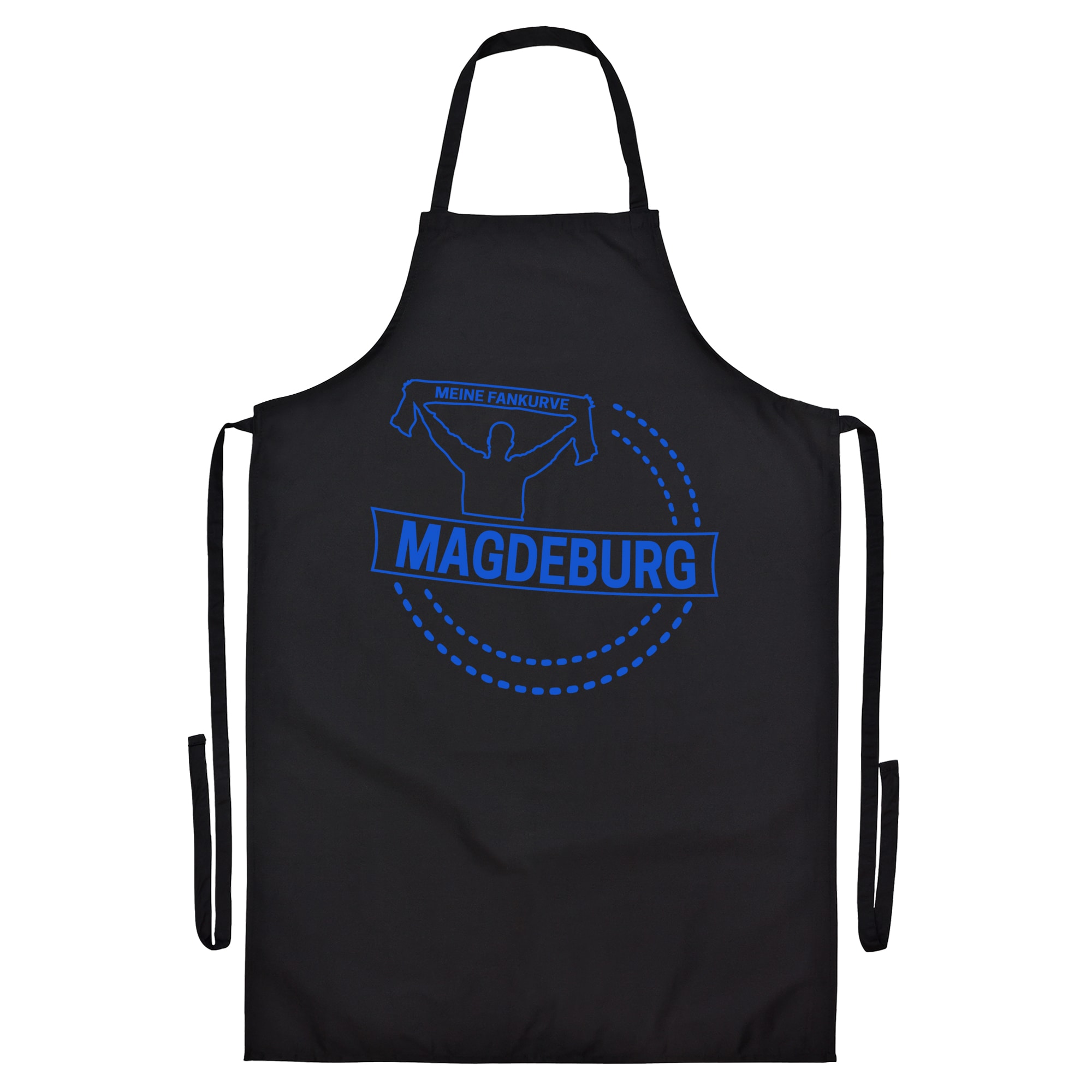 multifanshop Grillsch&uuml;rze - Magdeburg - Meine Fankurve - Druck blau - Sch&uuml;rze 