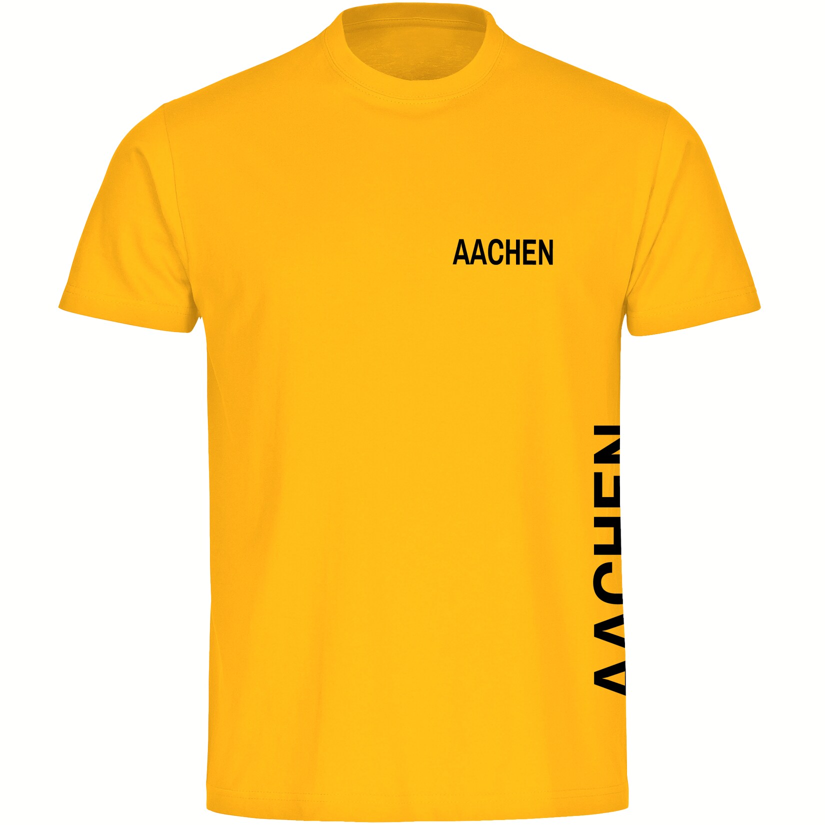 Kinder T-Shirt - Aachen - Brust & Seite - Druck schwarz - Kind
