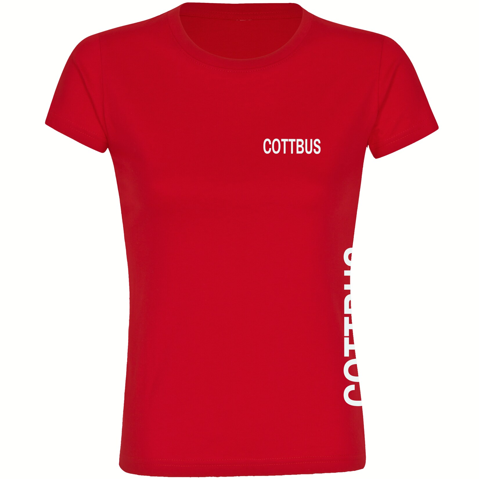 Damen T-Shirt - Cottbus - Brust & Seite - Druck weiß - Frauen
