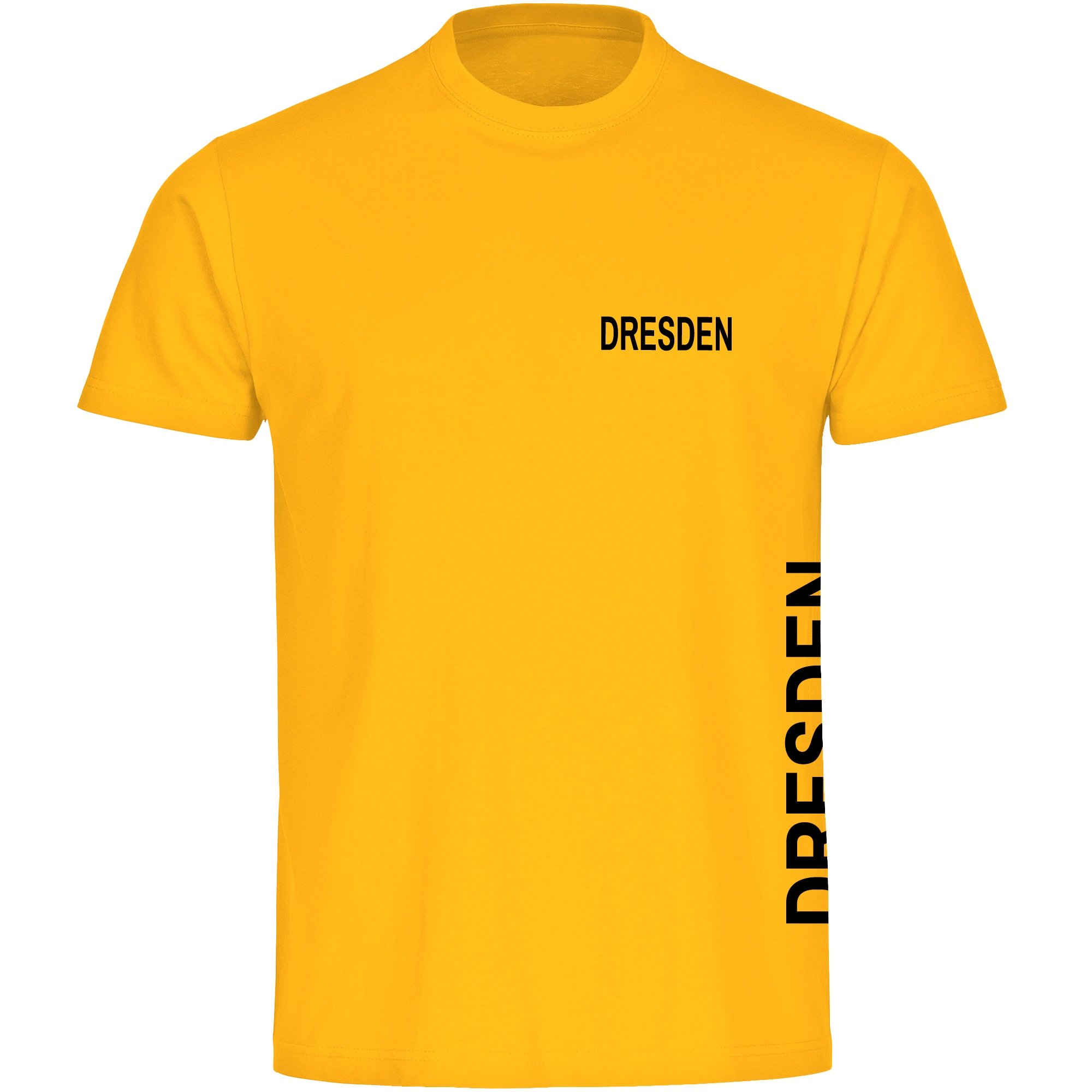 multifanshop Herren T-Shirt - Dresden - Brust & Seite - Druck schwarz - M&auml;nner 