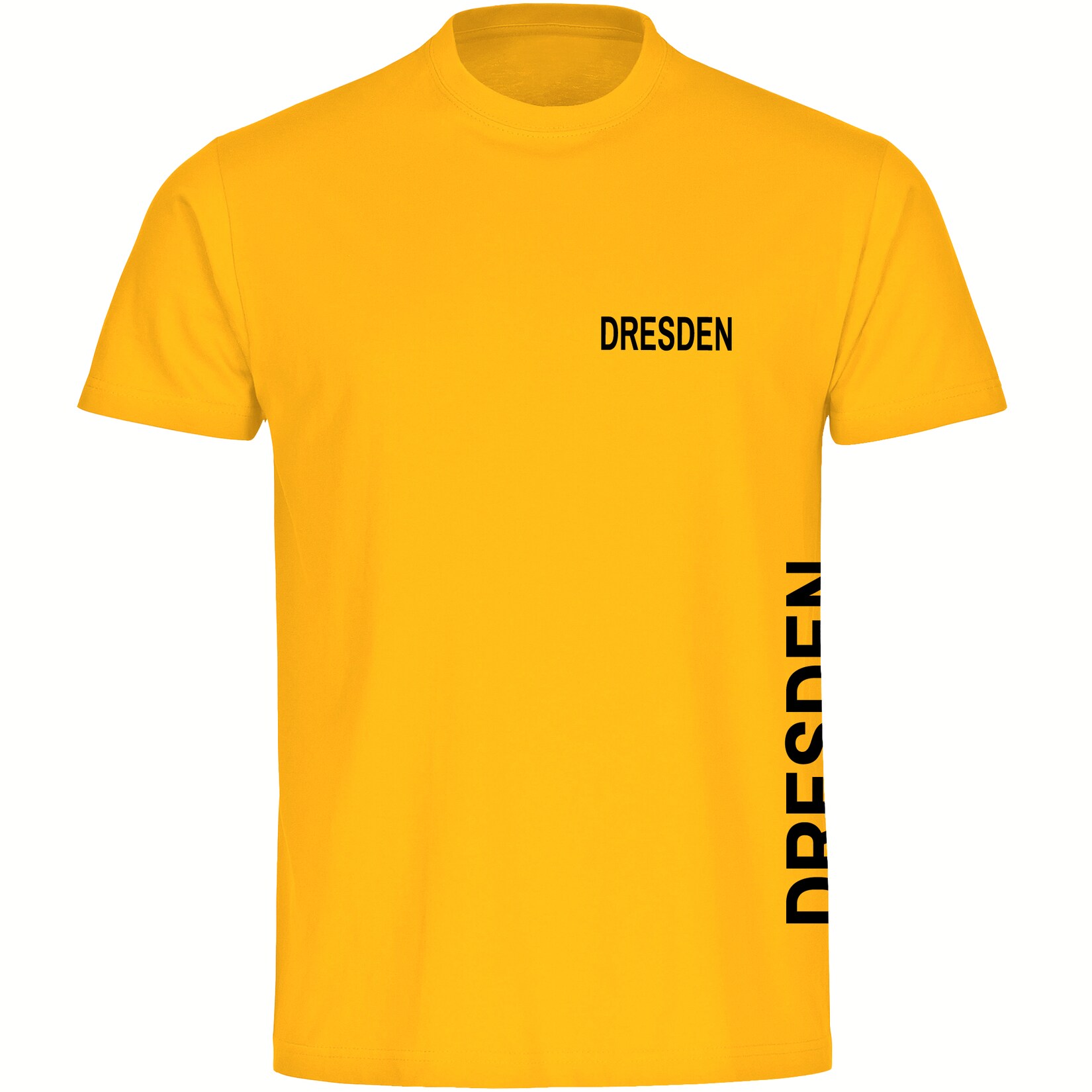 Herren T-Shirt - Dresden - Brust & Seite - Druck schwarz - Männer
