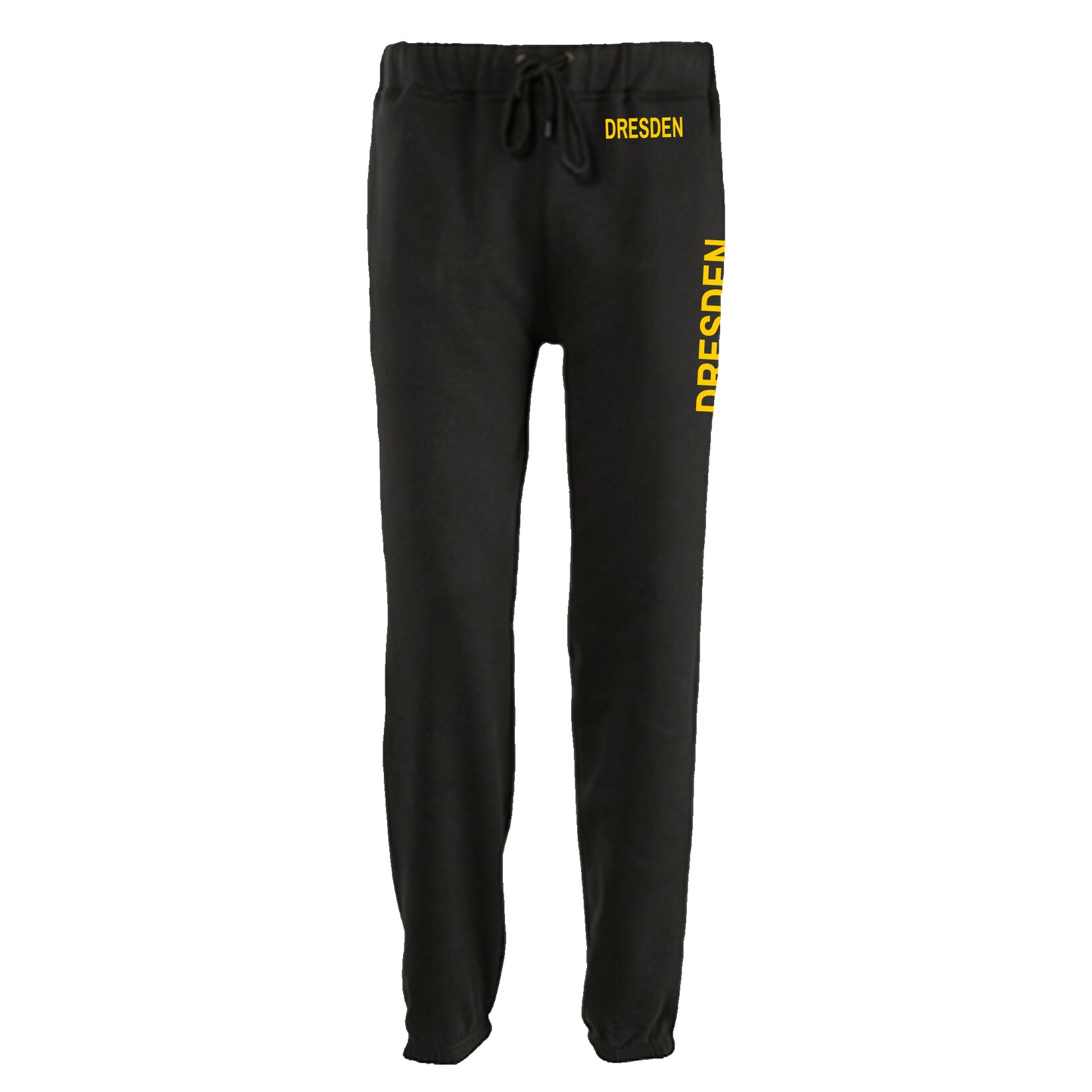 Jogginghose - Dresden - Bund & Seite - Druck gelb - Trainingshose