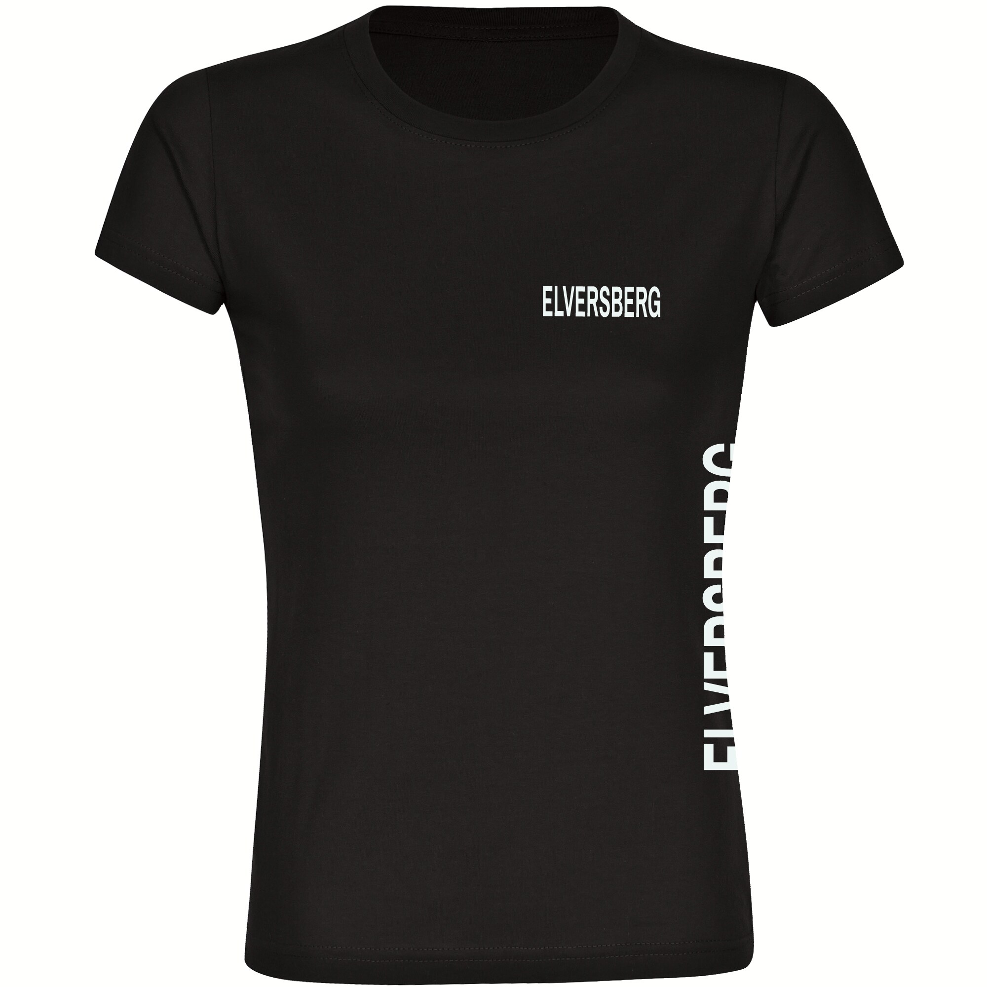 multifanshop Damen T-Shirt - Elversberg - Brust & Seite - Druck wei&szlig; - Frauen 
