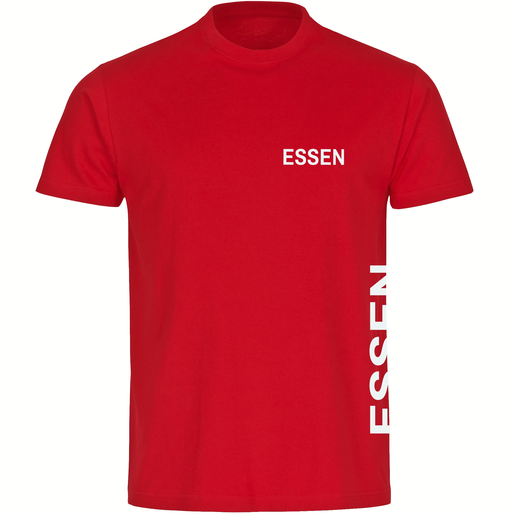 multifanshop Herren T-Shirt - Essen - Brust & Seite - Druck wei&szlig; - M&auml;nner 
