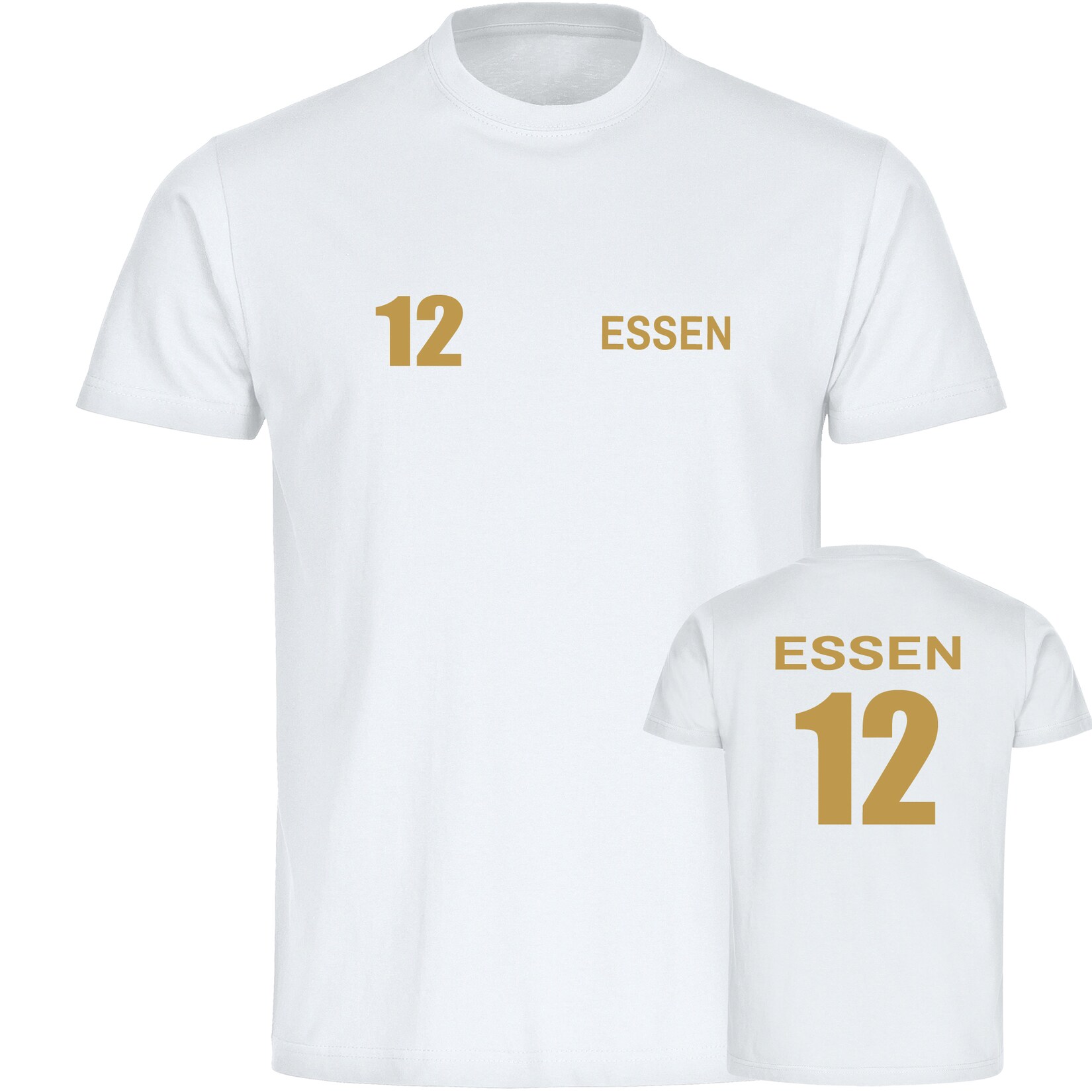 Herren T-Shirt - Essen - Trikot Nummer 12 gold - Druck gold metallic - Männer