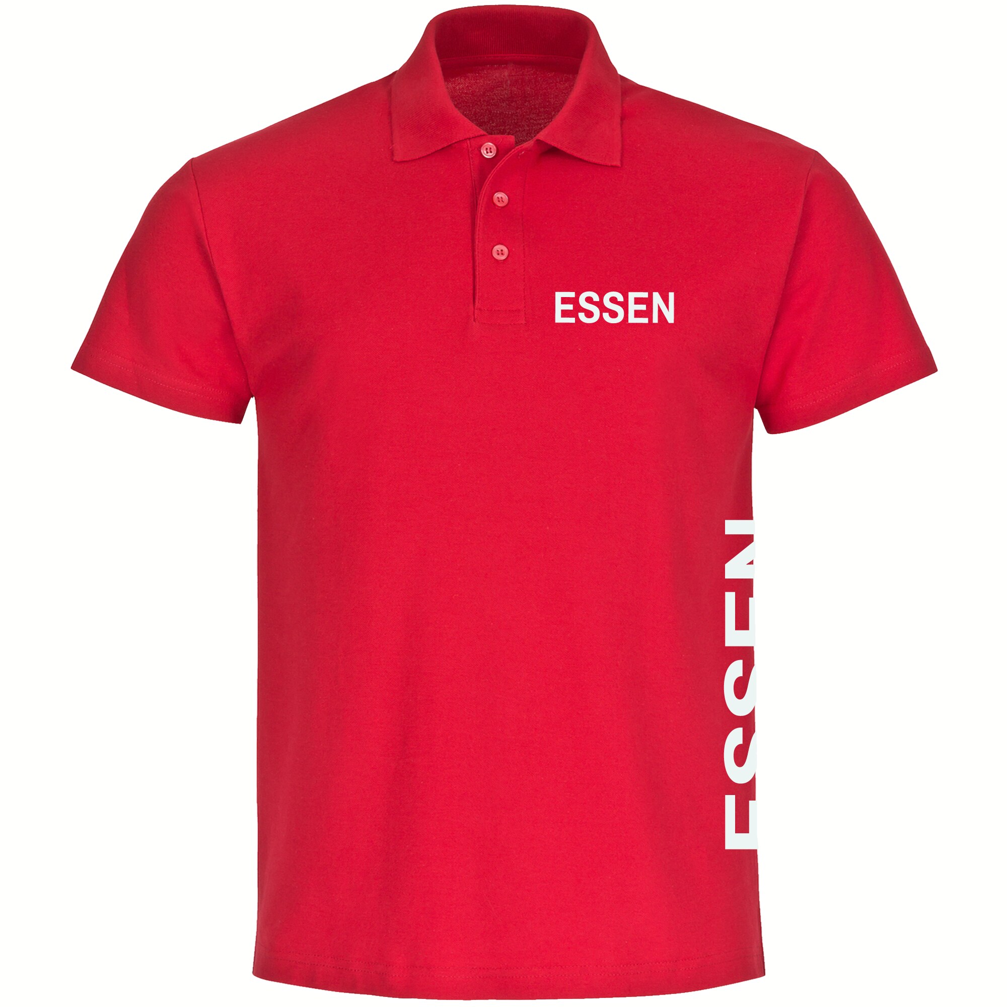 multifanshop Poloshirt - Essen - Brust & Seite - Druck wei&szlig; - Polo 