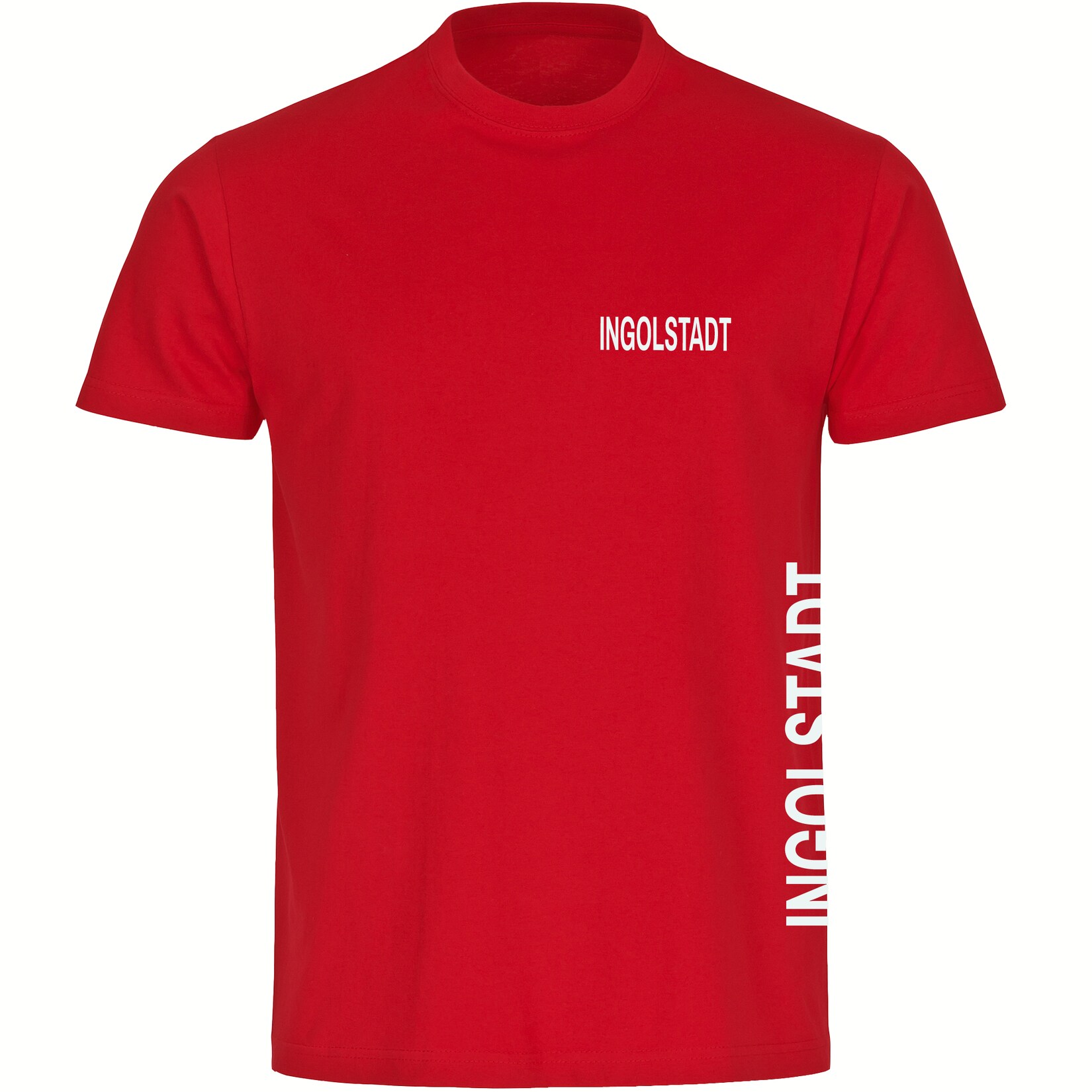 Herren T-Shirt - Ingolstadt - Brust & Seite - Druck weiß - Männer
