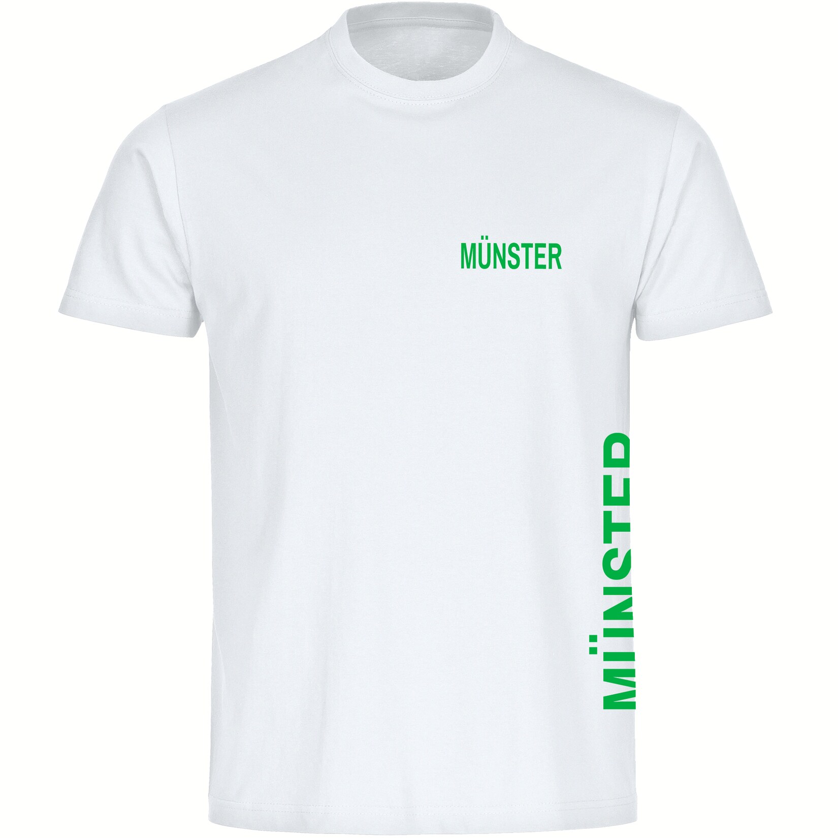 Kinder T-Shirt - Münster - Brust & Seite - Druck grün - Kind