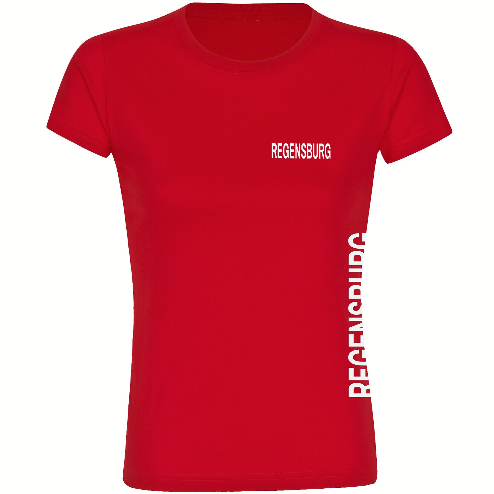 Damen T-Shirt - Regensburg - Brust & Seite - Druck weiß - Frauen