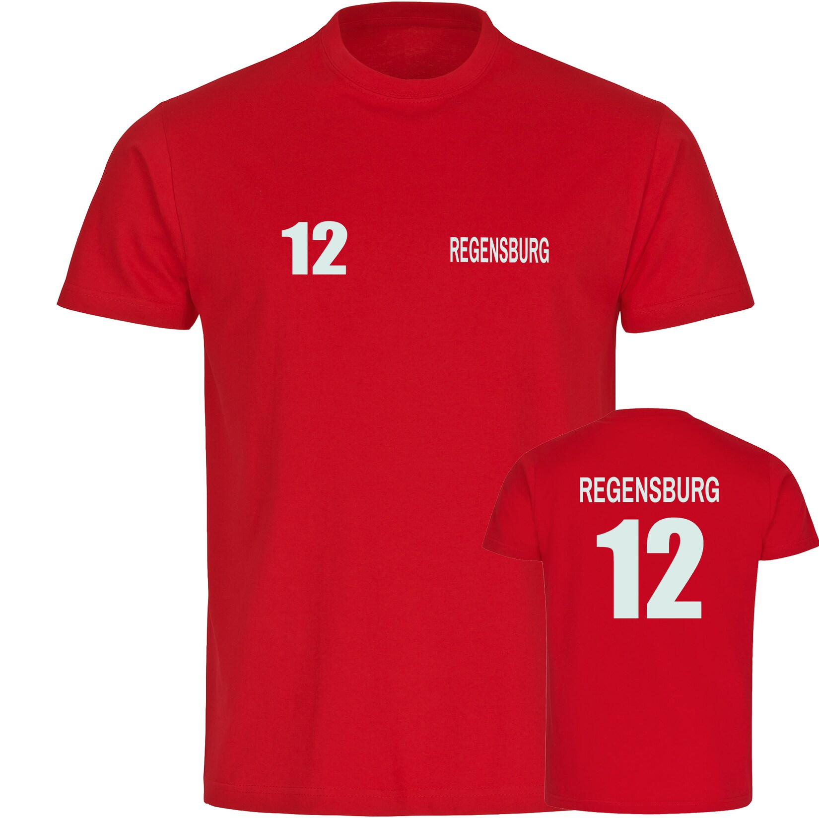 Kinder T-Shirt - Regensburg - Trikot Nummer 12 - Druck weiß - Kind