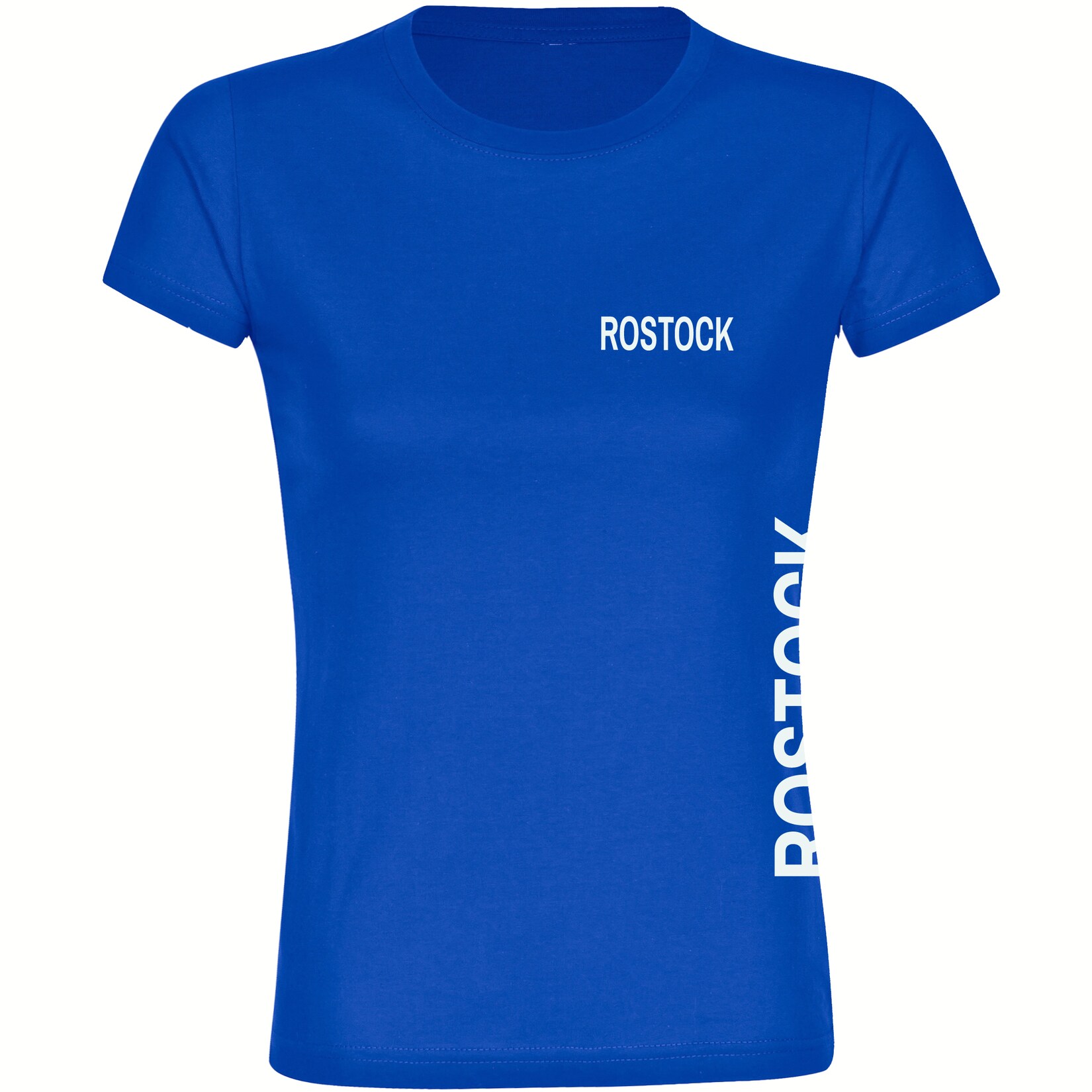 Damen T-Shirt - Rostock - Brust & Seite - Druck weiß - Frauen