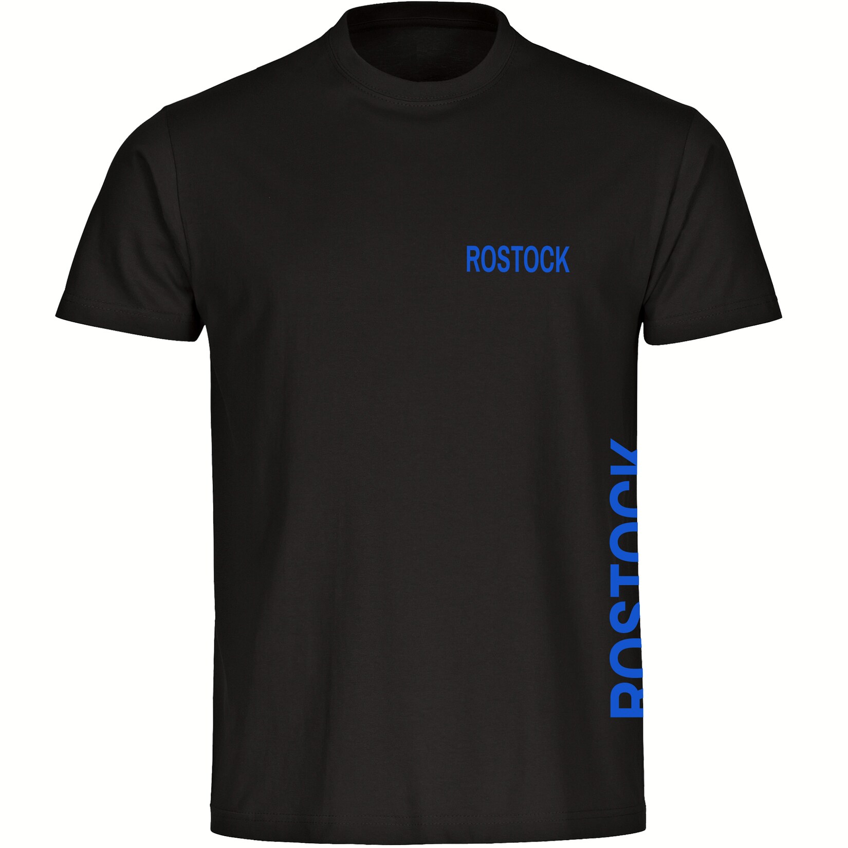 Kinder T-Shirt - Rostock - Brust & Seite - Druck blau - Kind