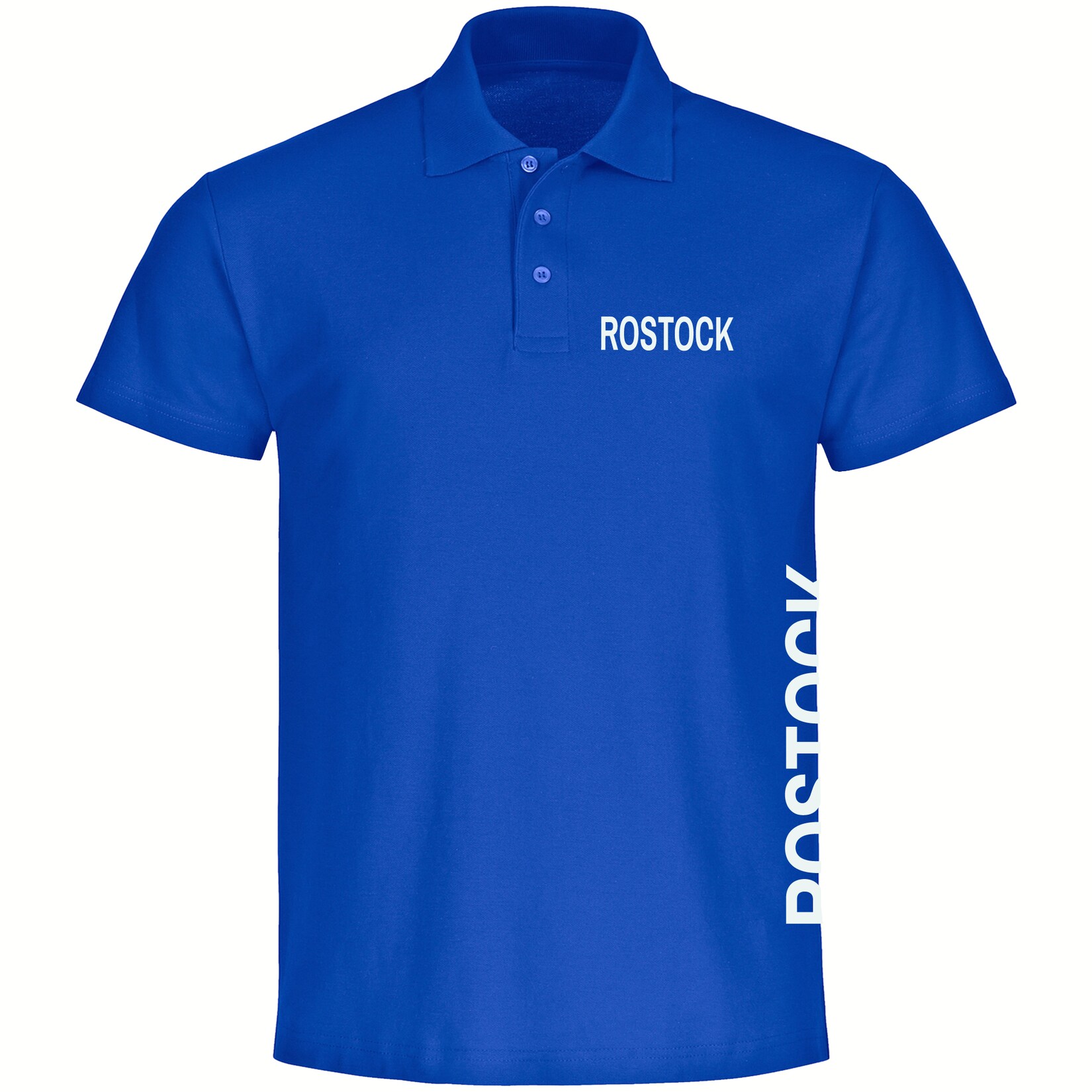 Poloshirt - Rostock - Brust & Seite - Druck weiß - Polo