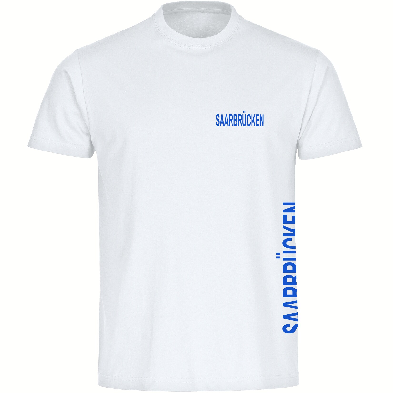 Kinder T-Shirt - Saarbrücken - Brust & Seite - Druck blau - Kind