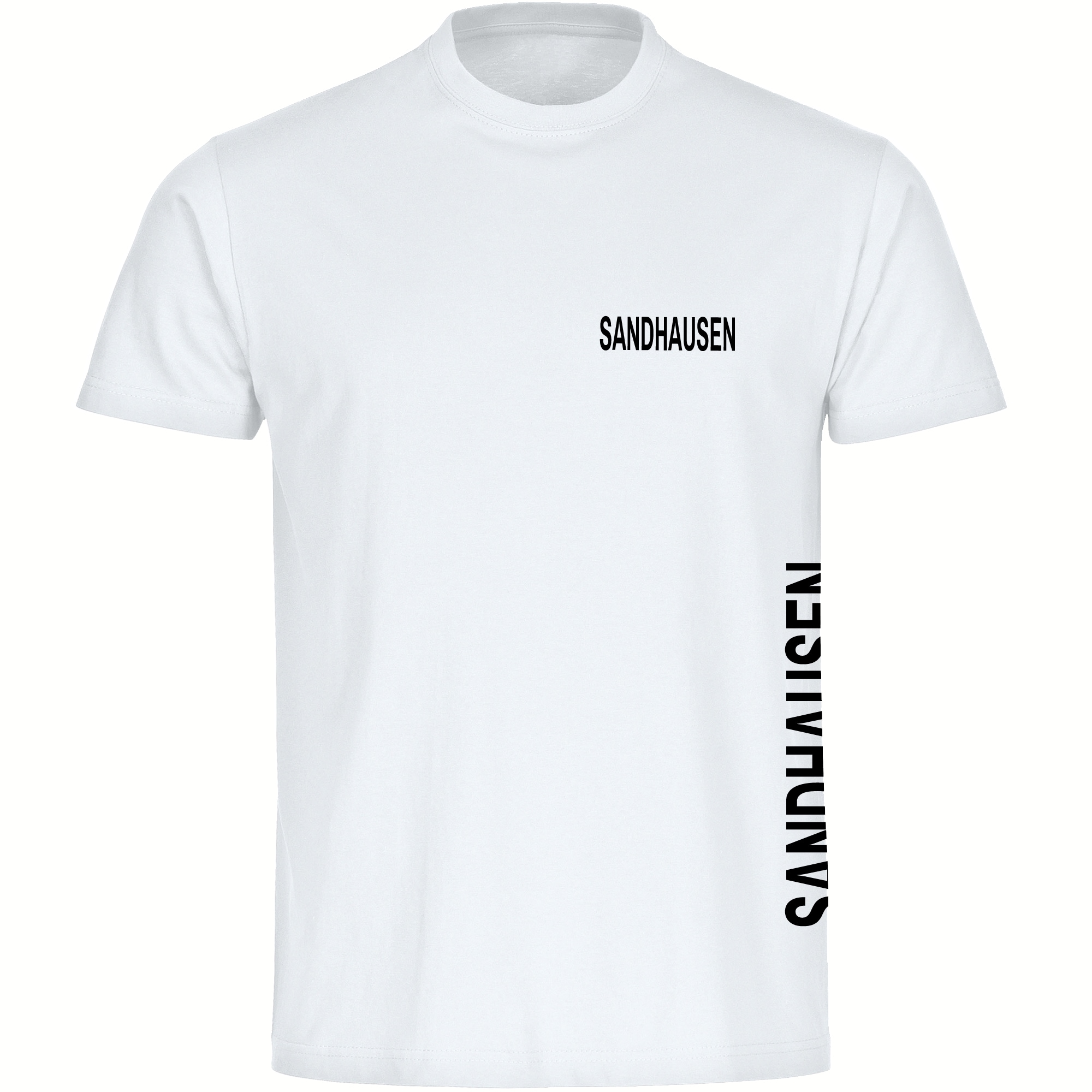 multifanshop Herren T-Shirt - Sandhausen - Brust & Seite - Druck schwarz - M&auml;nner 