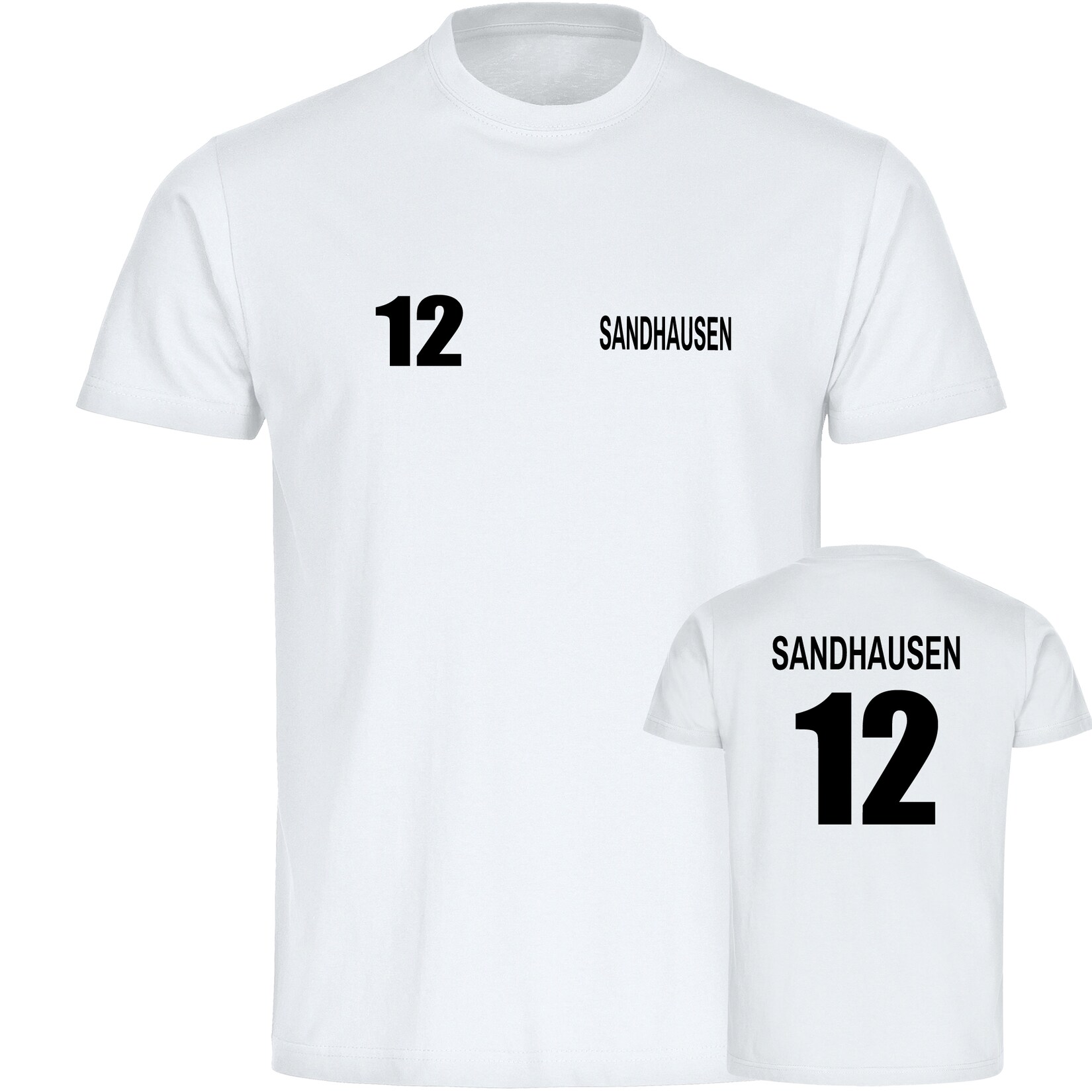 Herren T-Shirt - Sandhausen - Trikot Nummer 12 - Druck schwarz - Männer