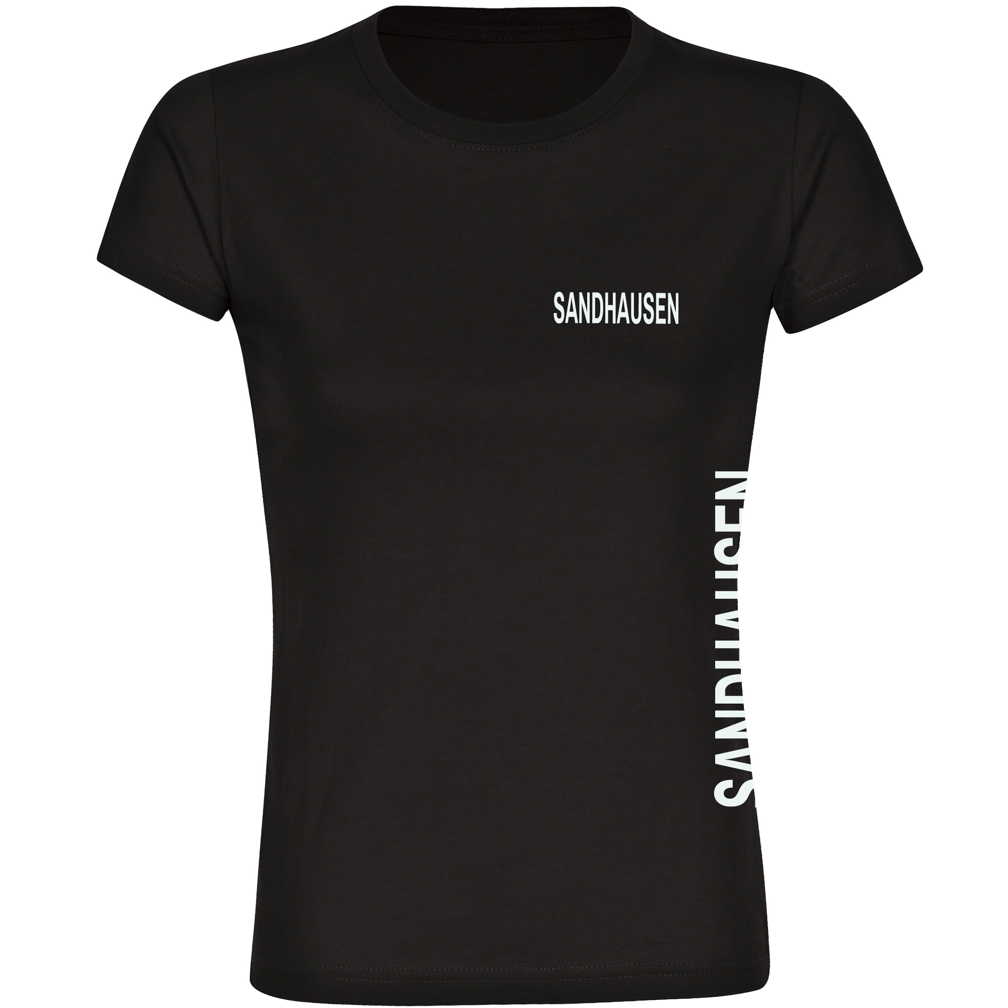 multifanshop Damen T-Shirt - Sandhausen - Brust & Seite - Druck wei&szlig; - Frauen 
