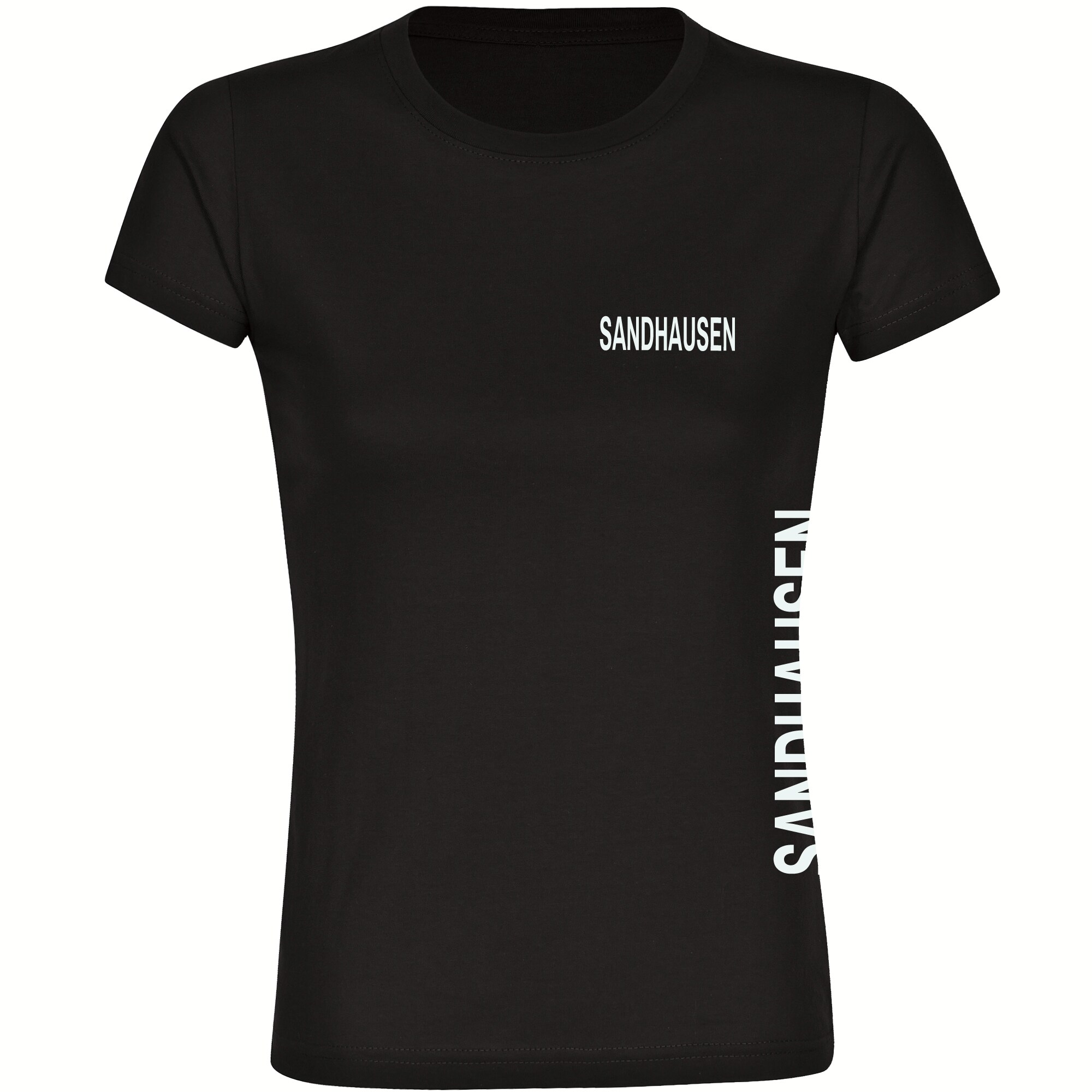 multifanshop Damen T-Shirt - Sandhausen - Brust & Seite - Druck wei&szlig; - Frauen 