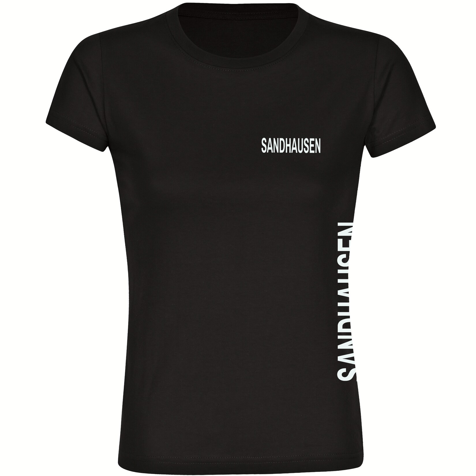 Damen T-Shirt - Sandhausen - Brust & Seite - Druck weiß - Frauen