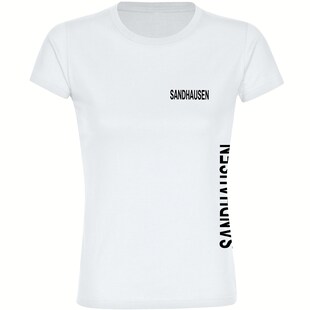 multifanshop Damen T-Shirt - Sandhausen - Brust & Seite - Druck schwarz - Frauen 