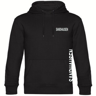 multifanshop Kapuzen Sweatshirt - Sandhausen - Brust & Seite - Druck weiß - Hoodie 