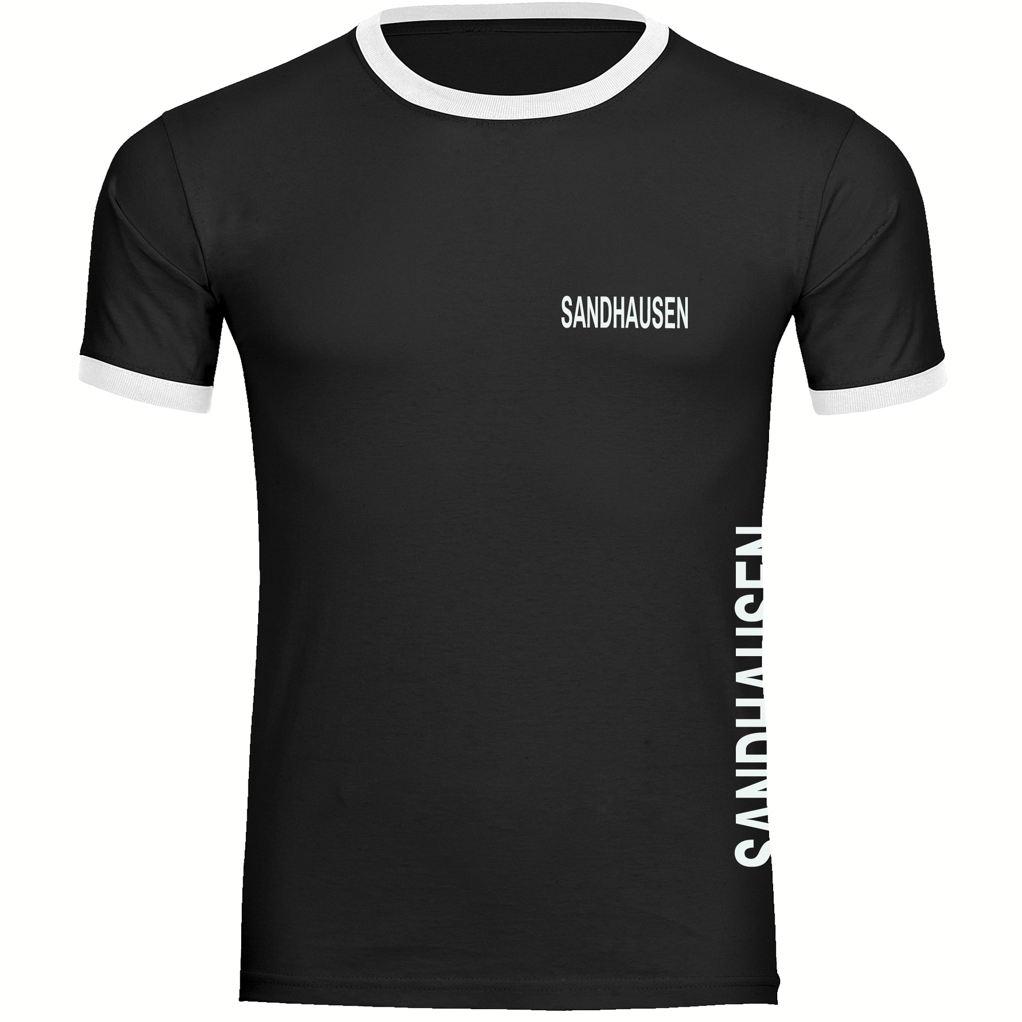 multifanshop Kontrast T-Shirt - Sandhausen - Brust & Seite - Druck wei&szlig; - M&auml;nner 