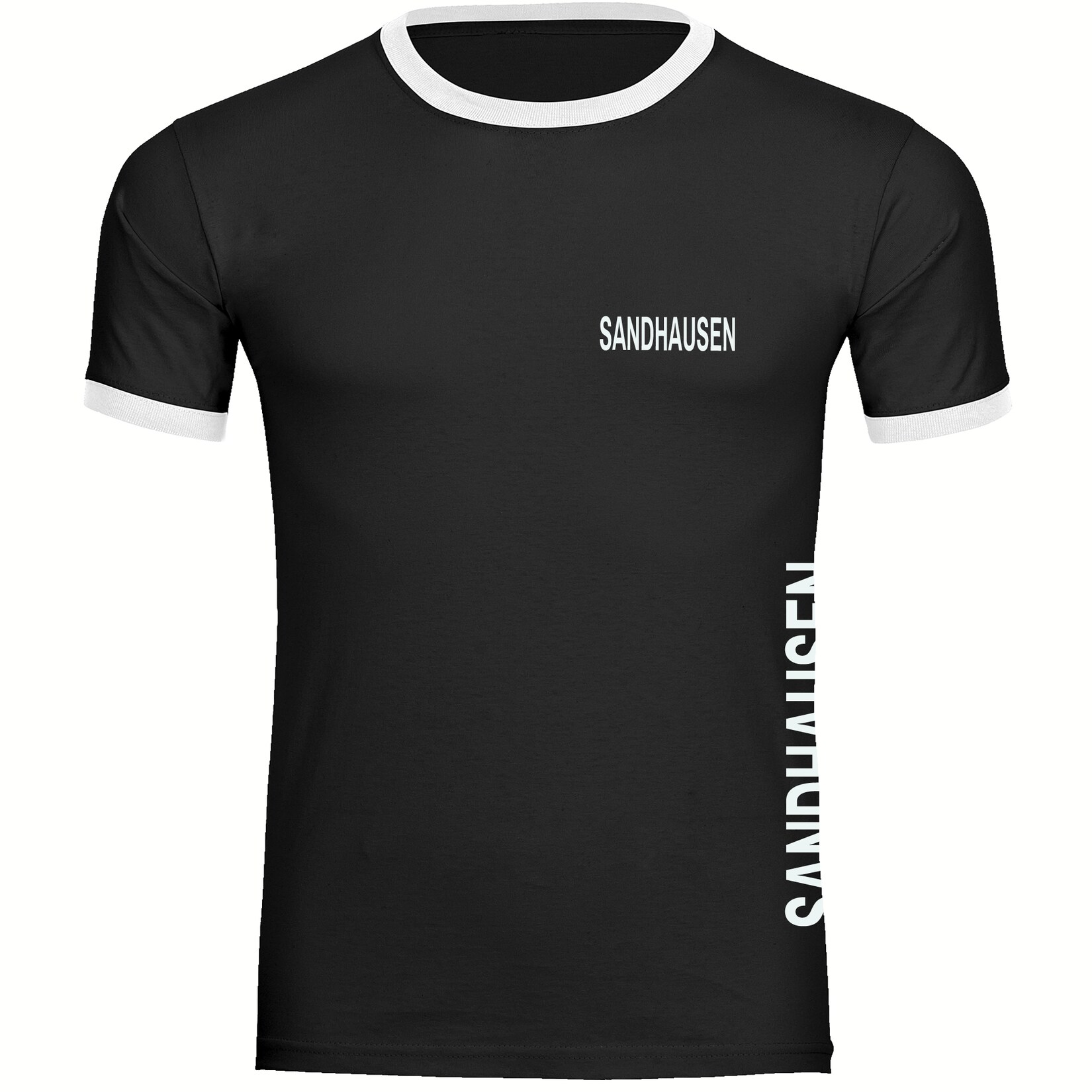 Kontrast T-Shirt - Sandhausen - Brust & Seite - Druck weiß - Männer