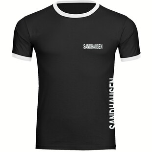 multifanshop Kontrast T-Shirt - Sandhausen - Brust & Seite - Druck weiß - Männer 