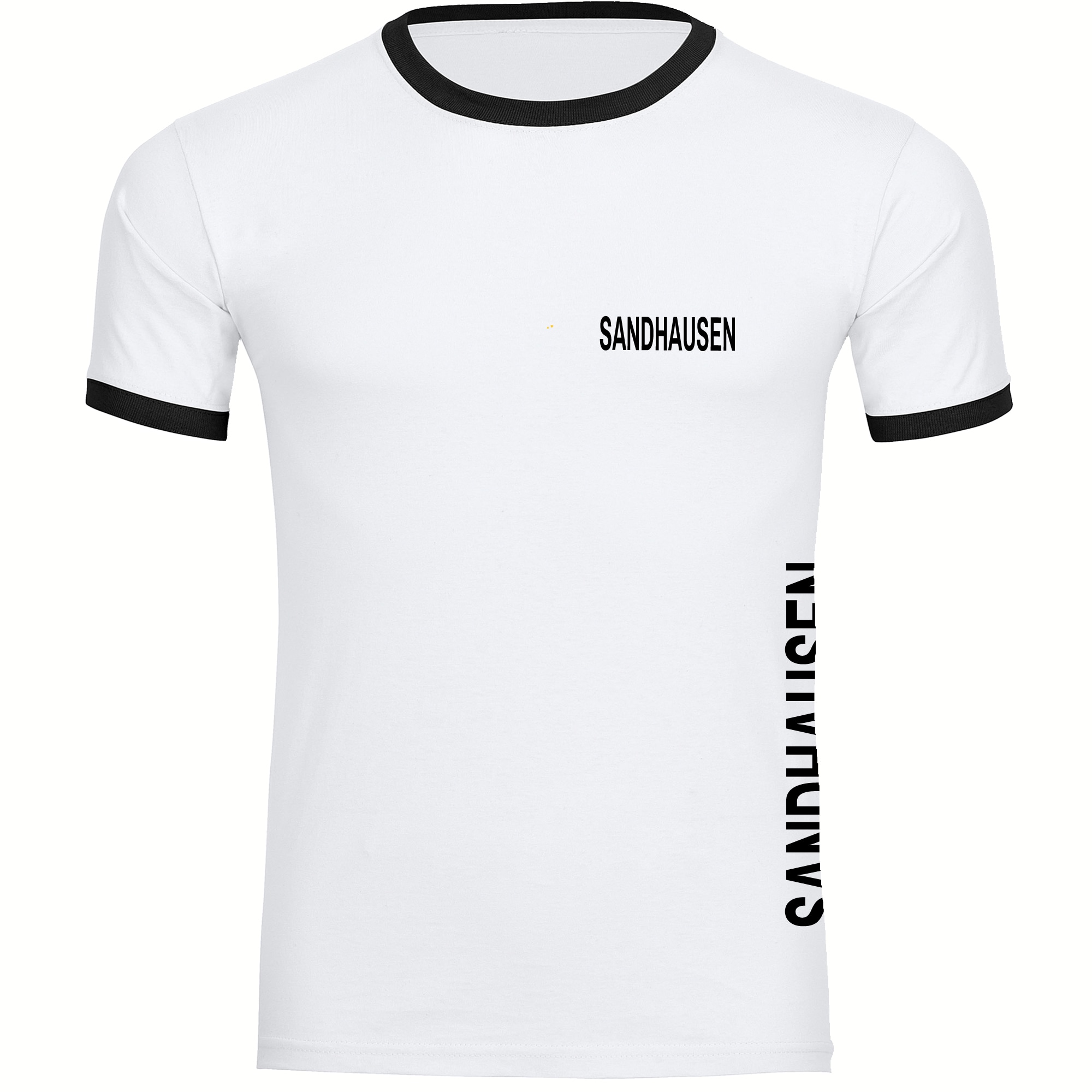 multifanshop Kontrast T-Shirt - Sandhausen - Brust & Seite - Druck schwarz - M&auml;nner 