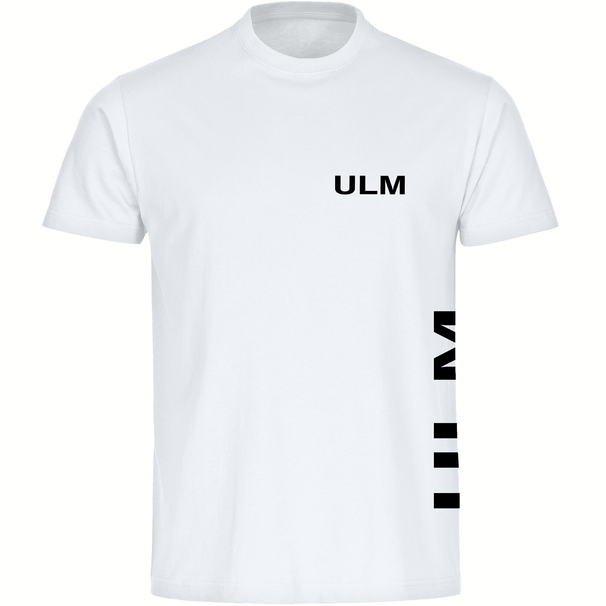 multifanshop Herren T-Shirt - Ulm - Brust & Seite - Druck schwarz - M&auml;nner 