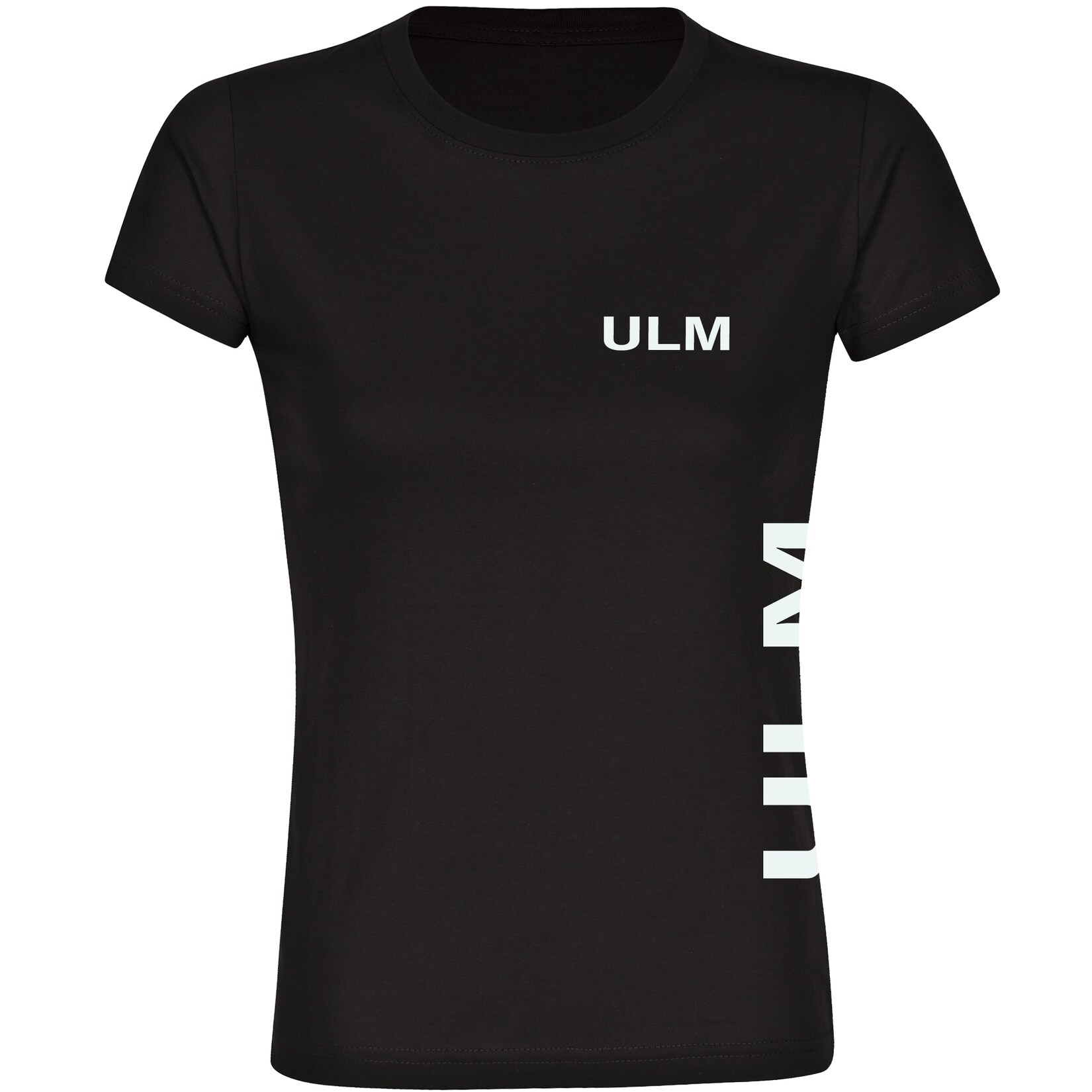 Damen T-Shirt - Ulm - Brust & Seite - Druck weiß - Frauen