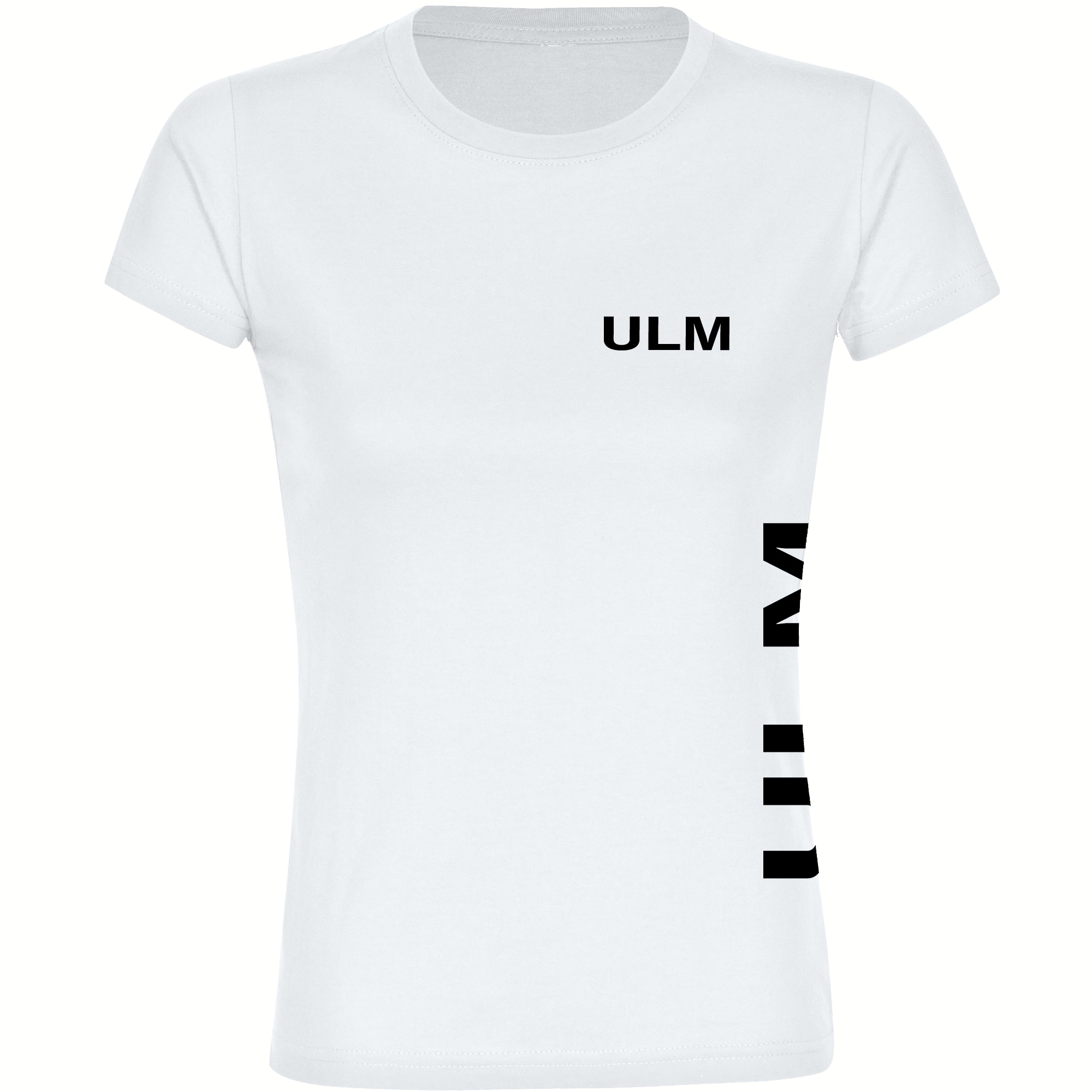 multifanshop Damen T-Shirt - Ulm - Brust & Seite - Druck schwarz - Frauen 